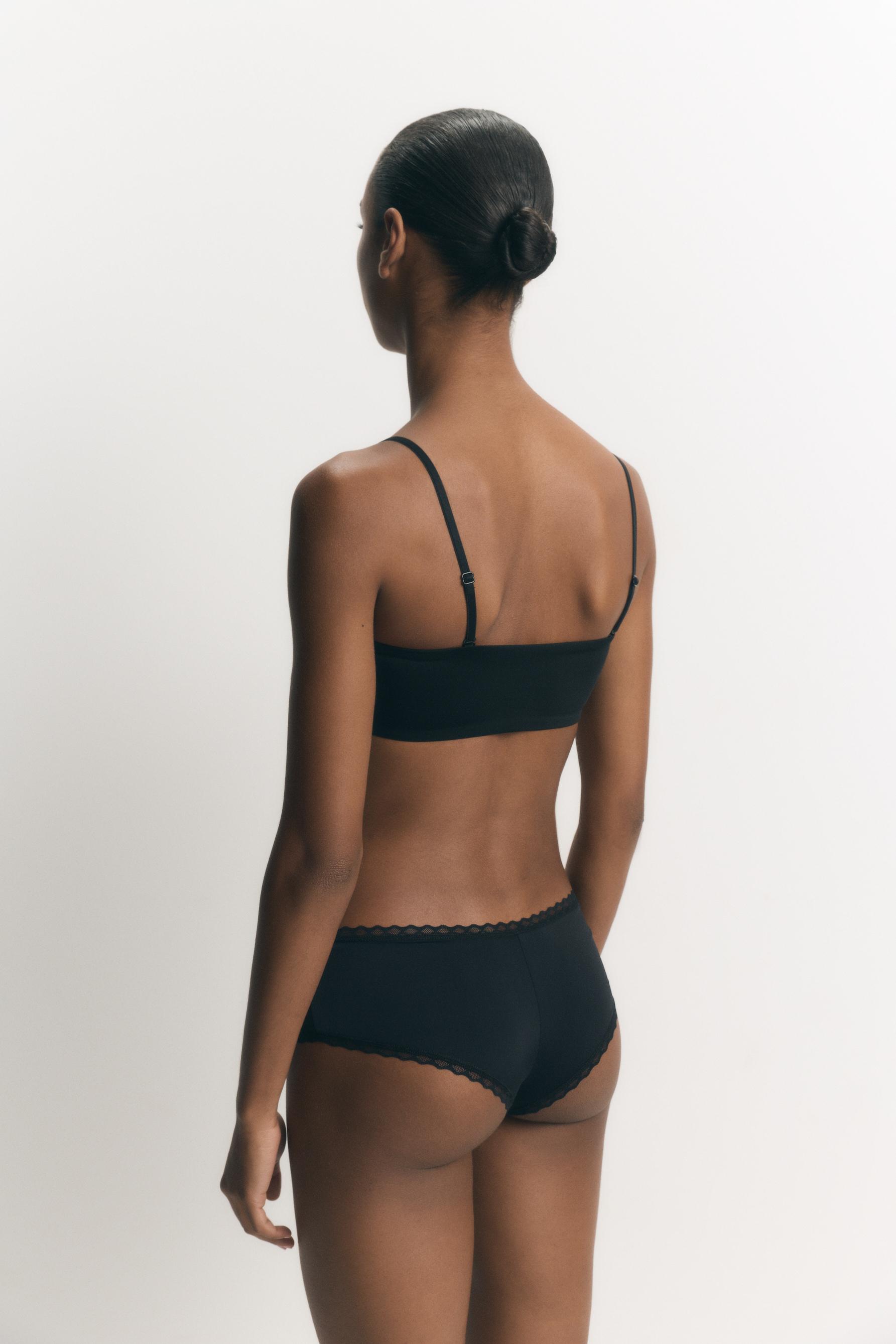 Microfibre multi-way bandeau bra — BLACK