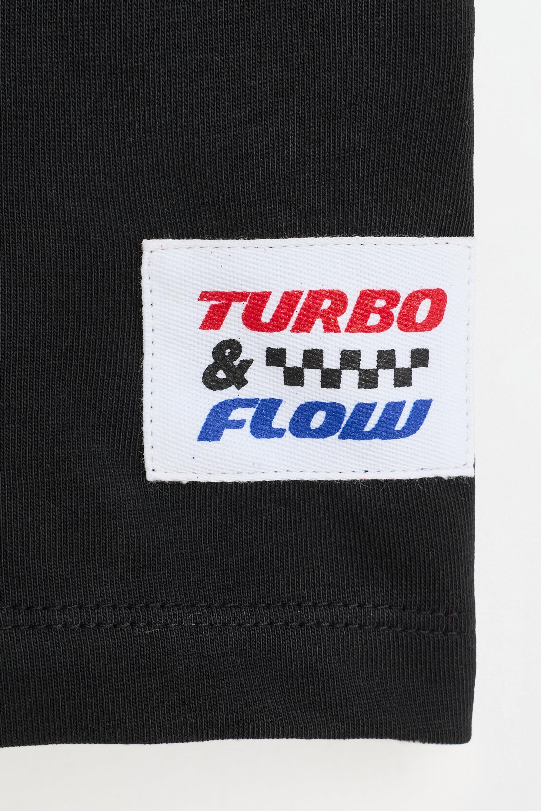 Racing print T-shirt — BLACK