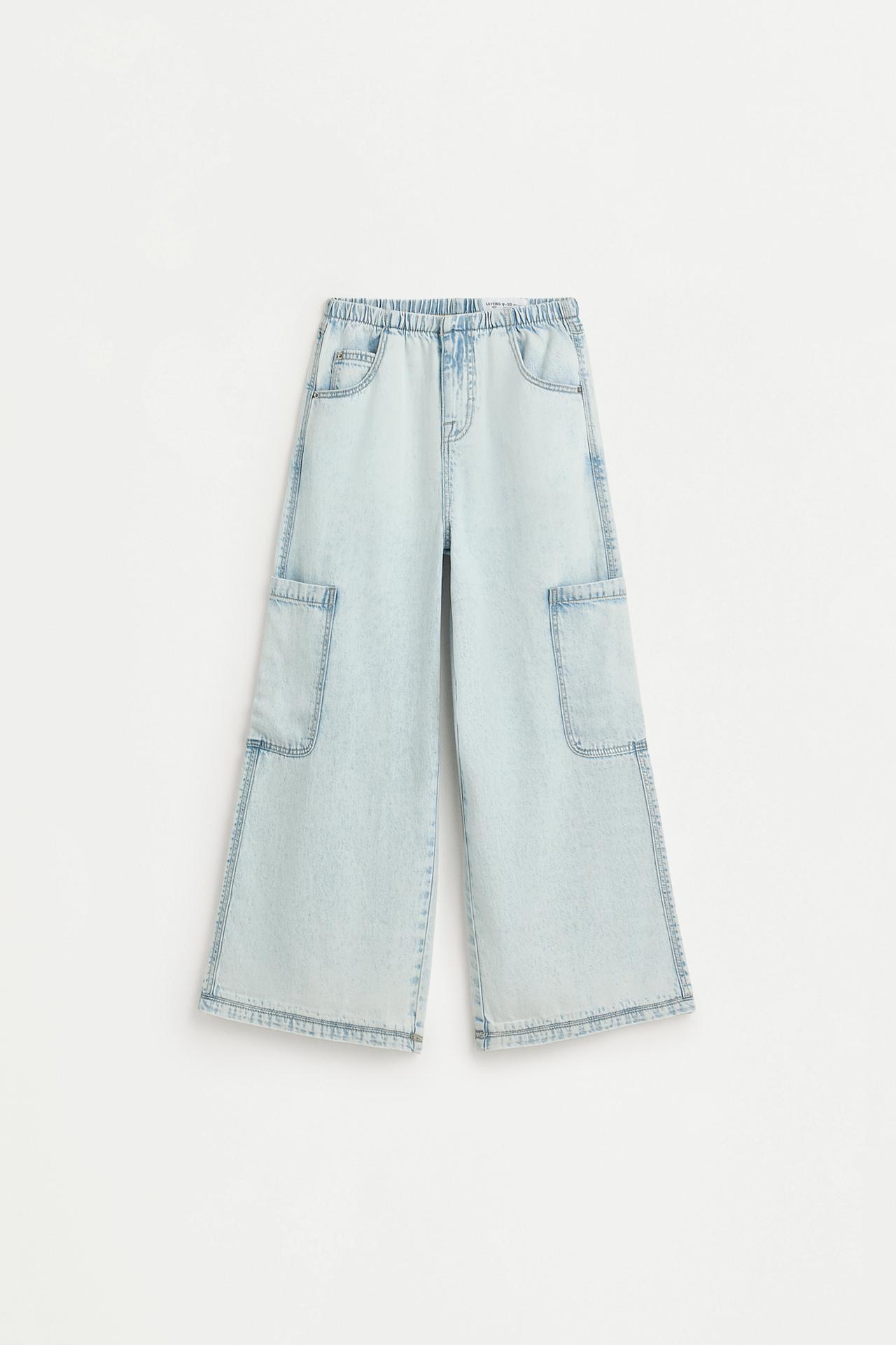 Wide-leg cargo jeans — FADED SKY BLUE