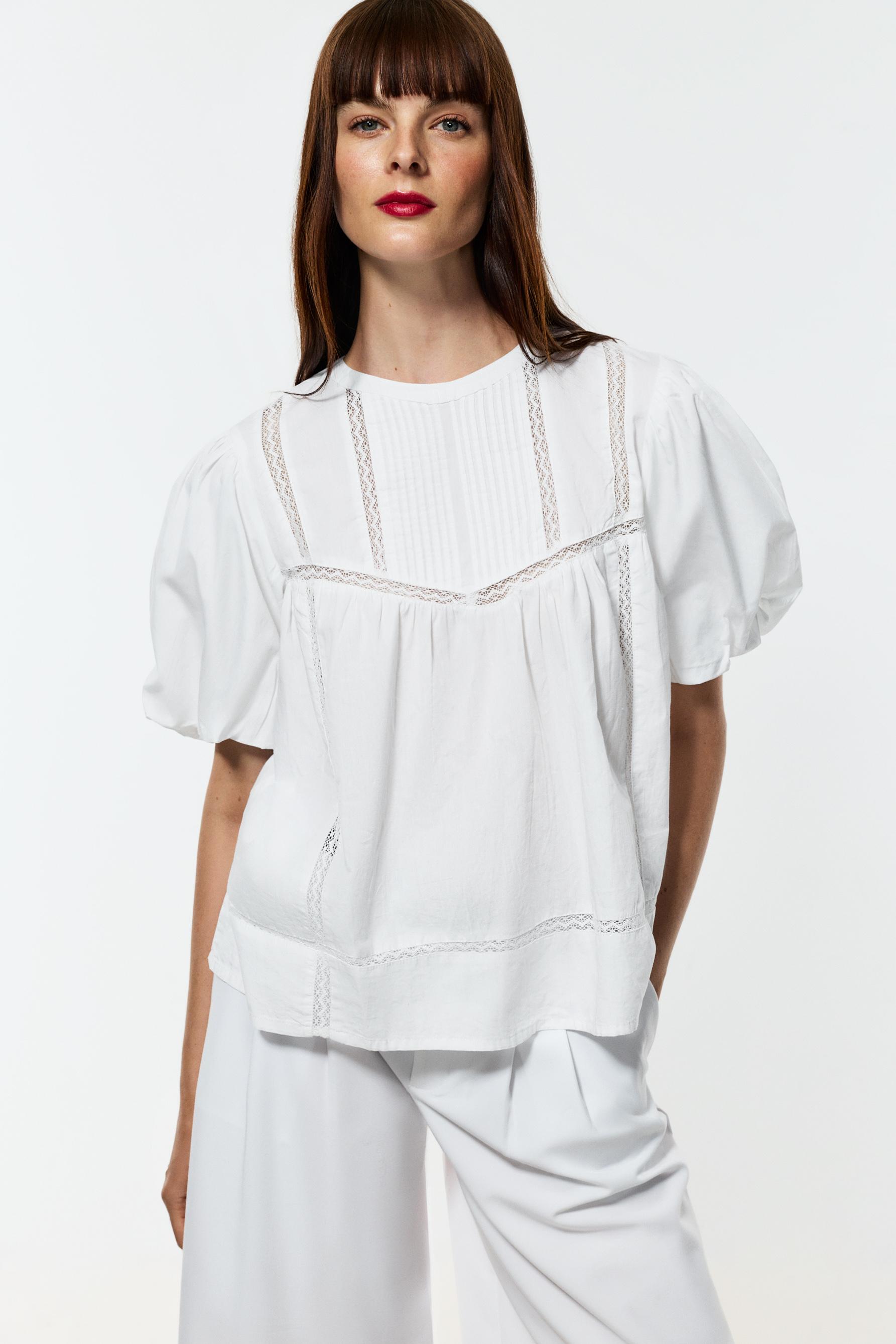 Embroidered blouse — WHITE