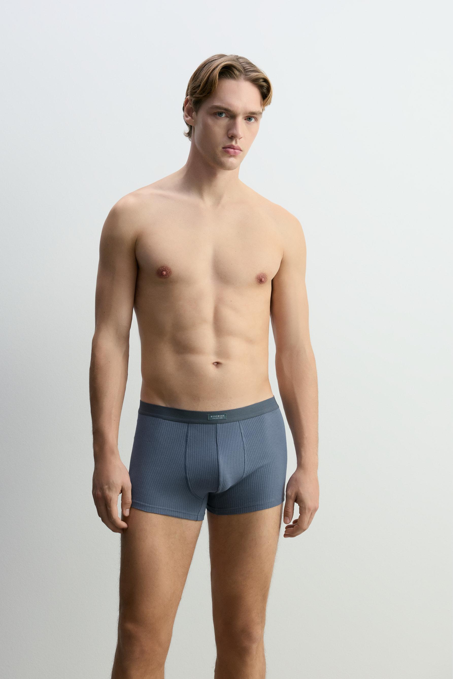 Ribbed boxers (Pack 3) — BLUE
