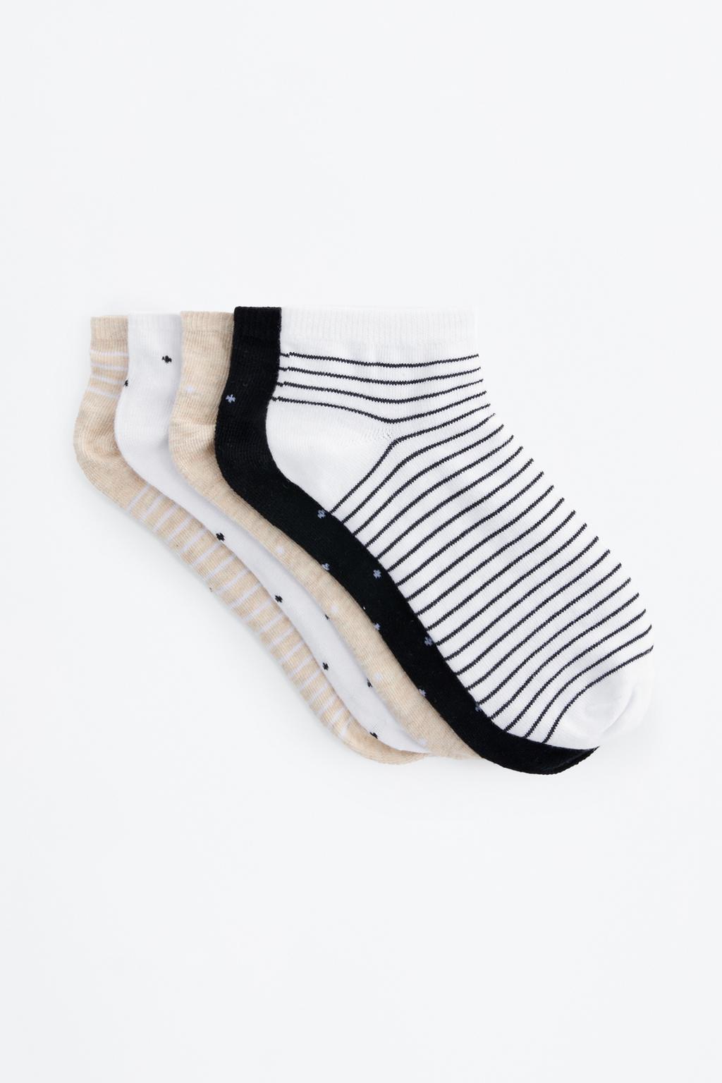 5-pack of contrast ankle socks