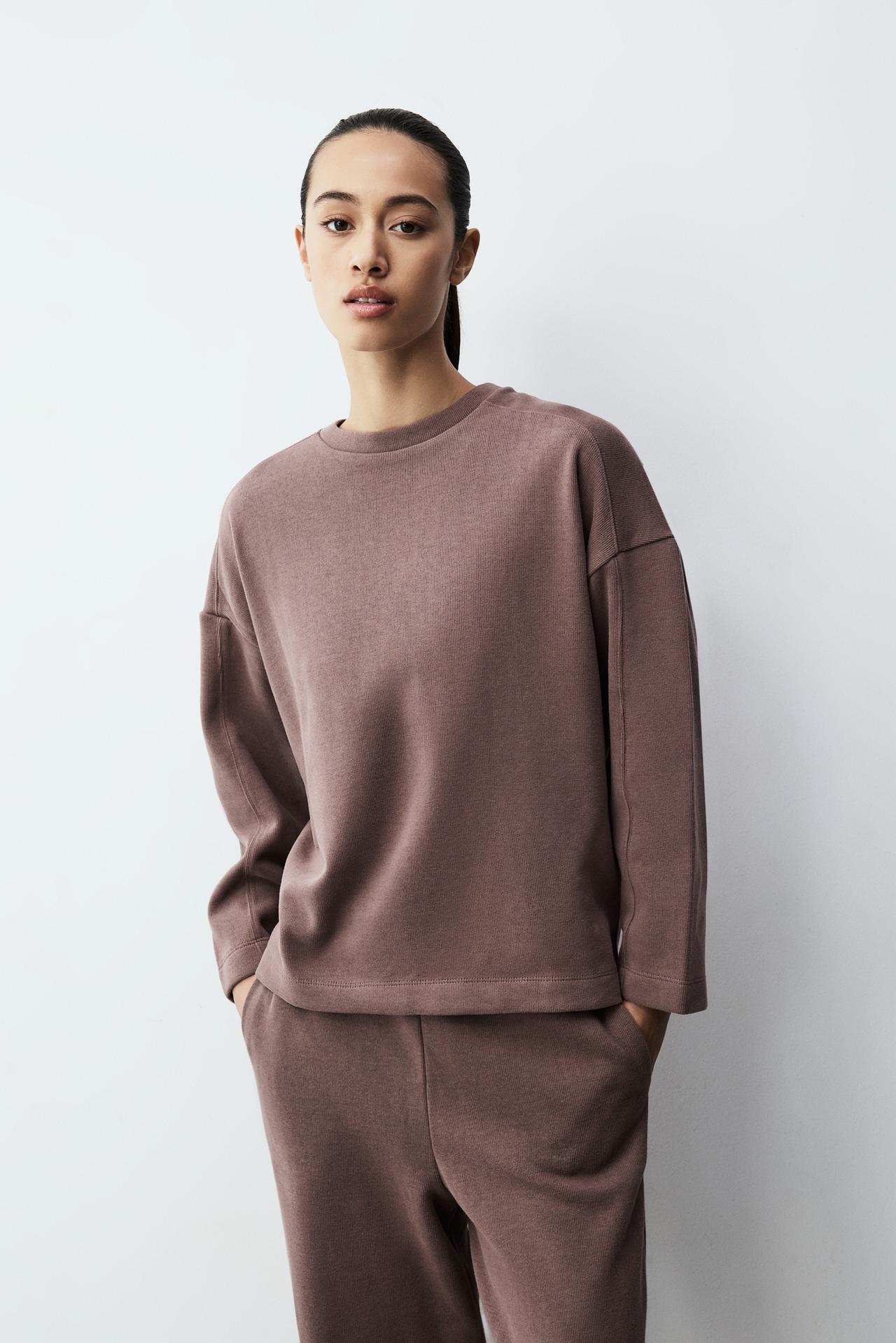 Loungewear sweatshirt — TAUPE BROWN