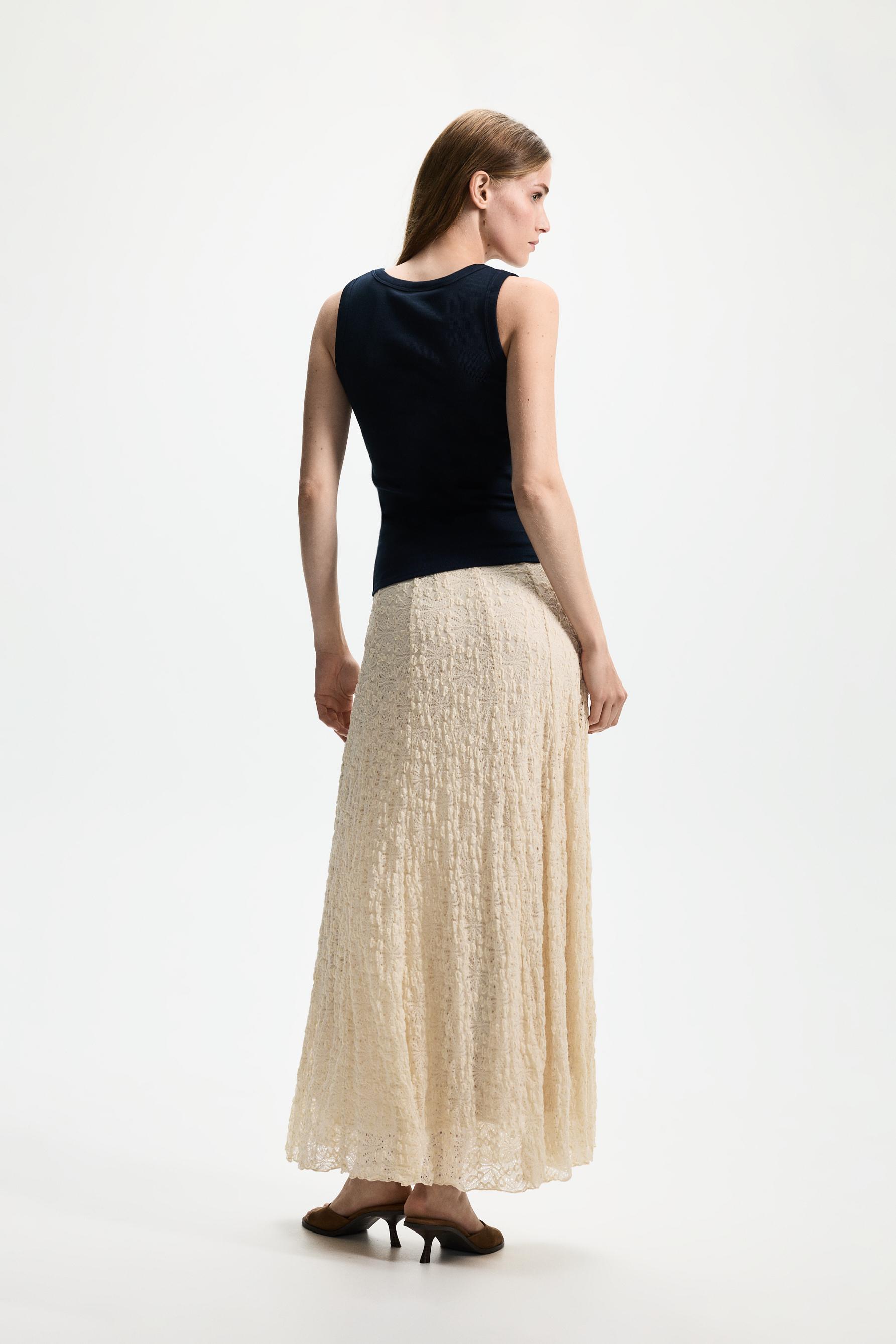 Lace midi skirt — ECRU
