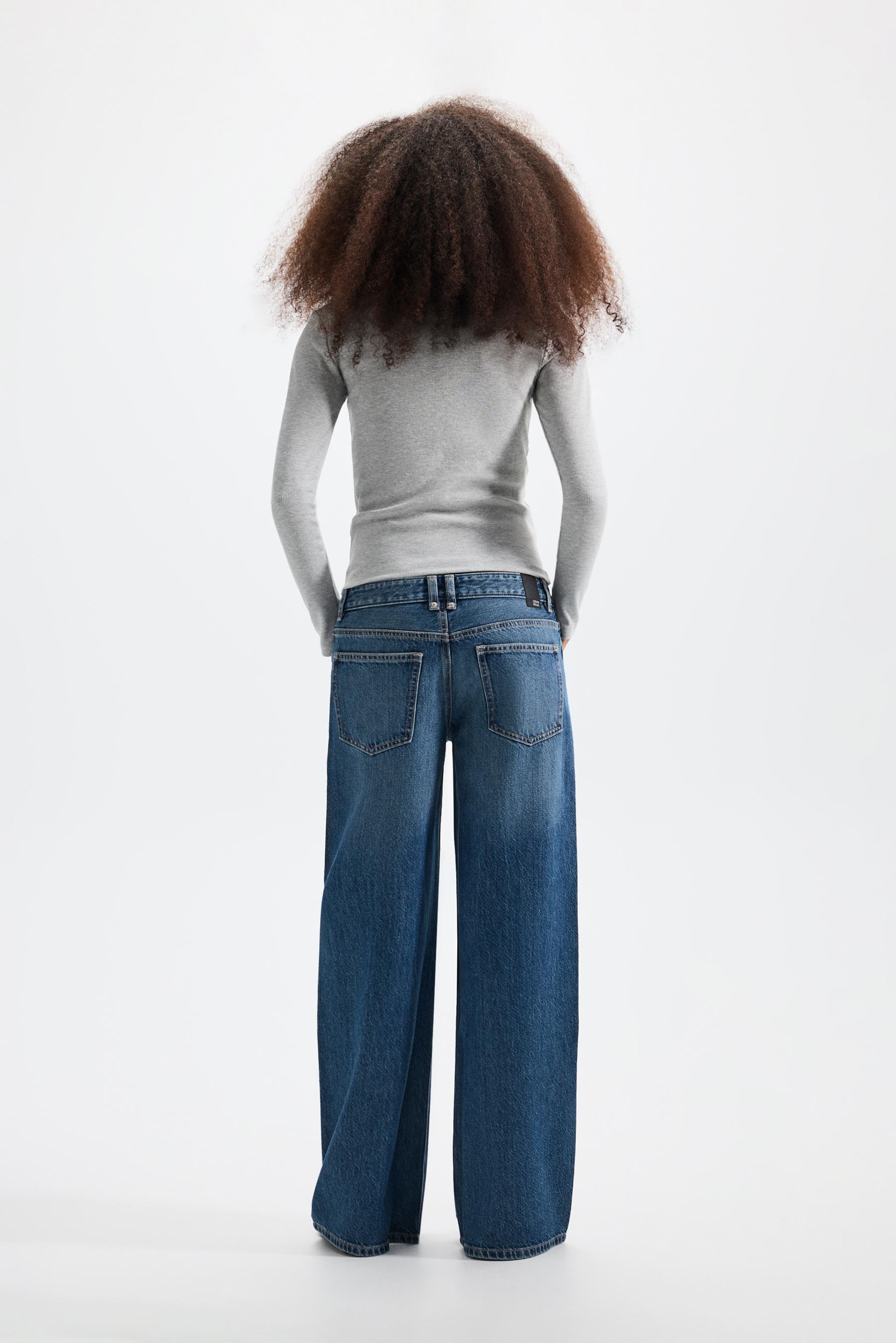 Wide-leg low-waist jeans — DARK BLUE