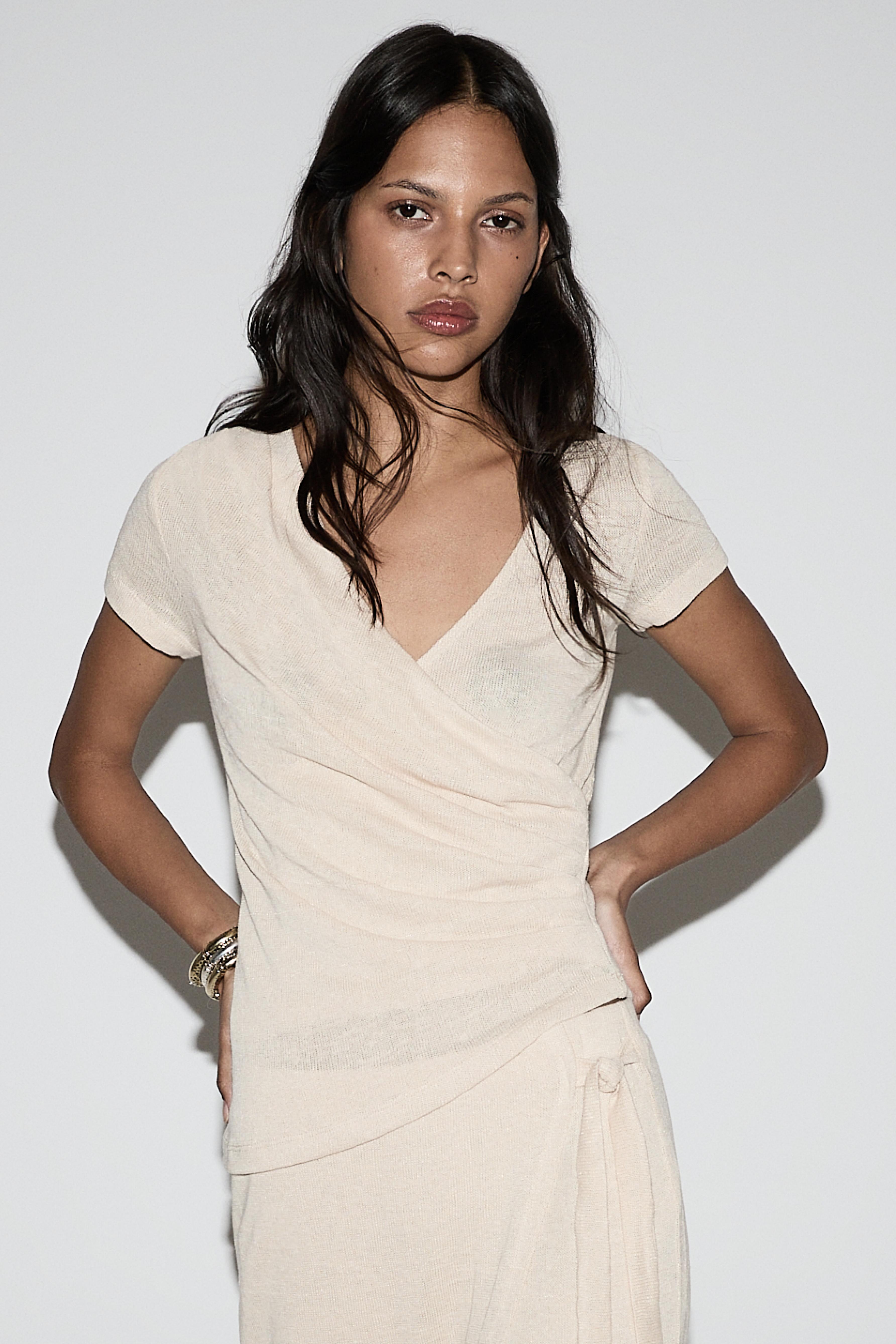 Ruched top — ECRU