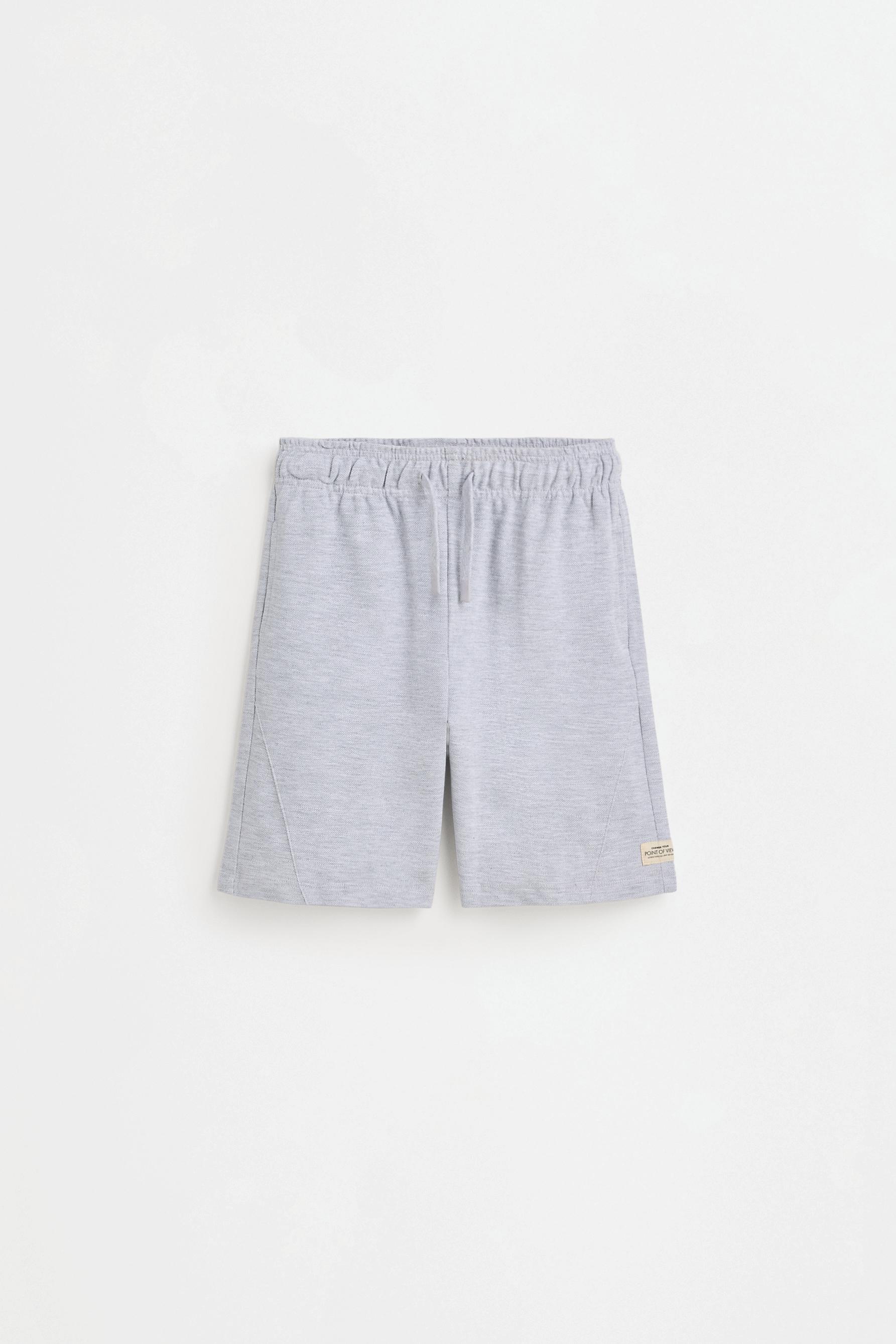 Piqué T-shirt and Bermuda shorts co-ord — GREY MARL