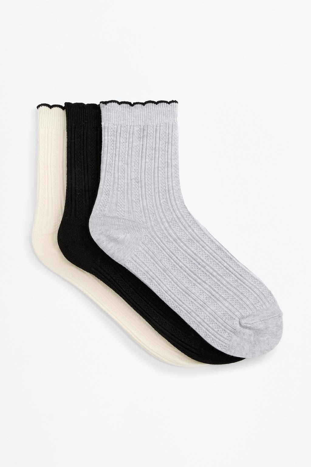 Pack of 3 piped ankle socks