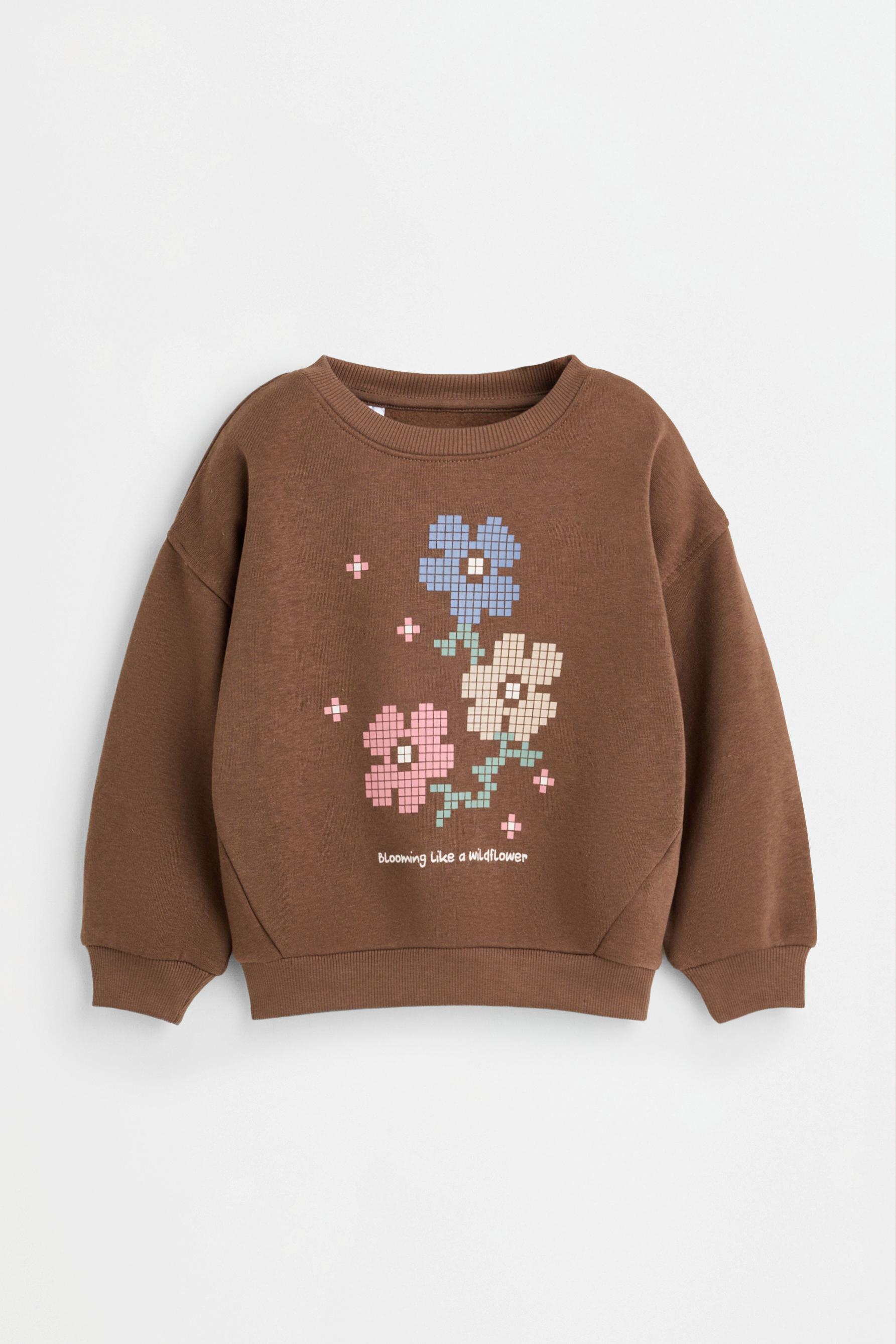 Sweatshirt and ribbed leggings set — CHOCOLATE