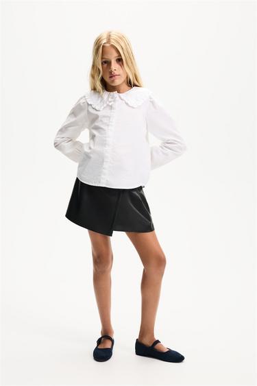 Peter Pan collar blouse — WHITE 1