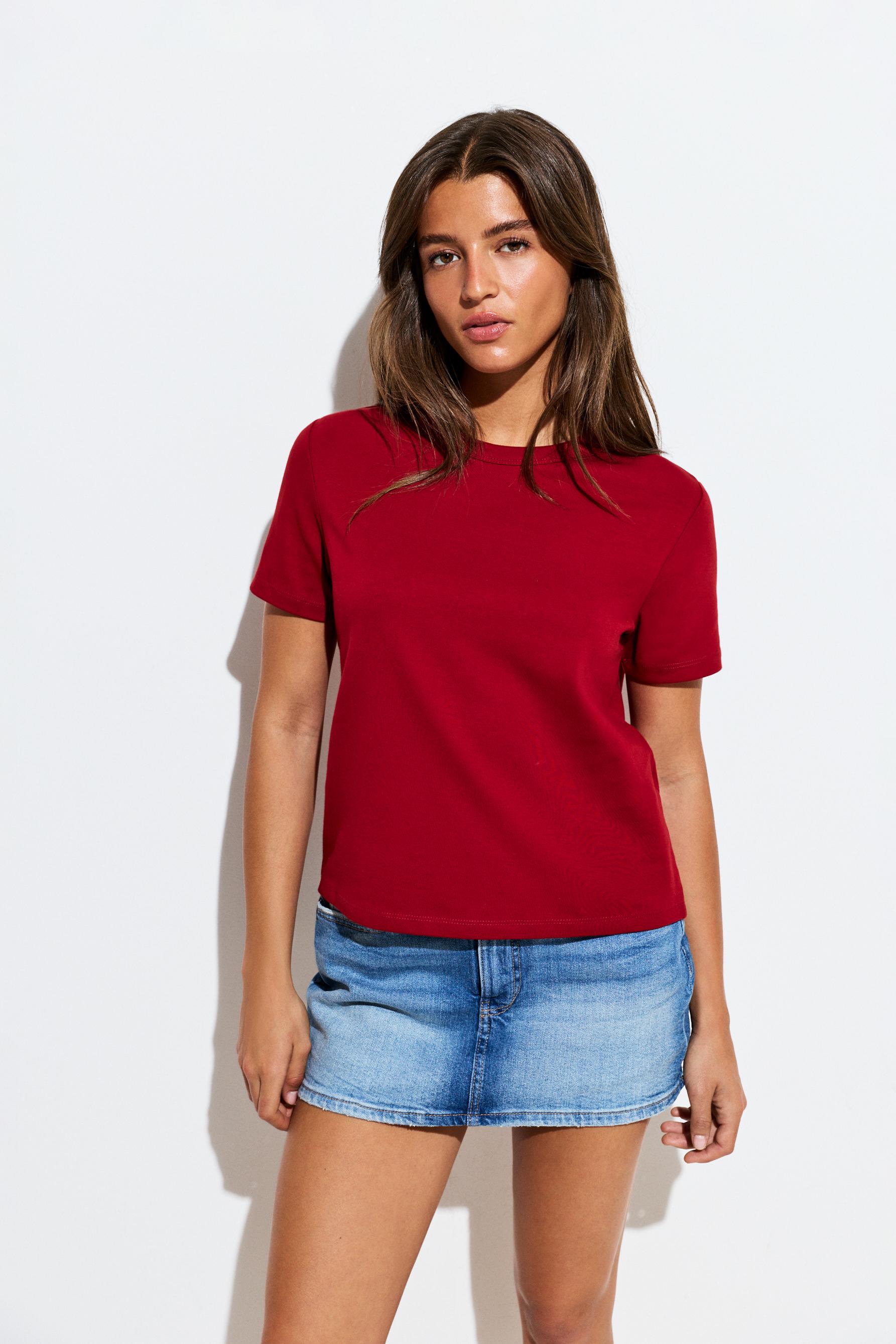 Basic short sleeve T-shirt — BRIGHT RED