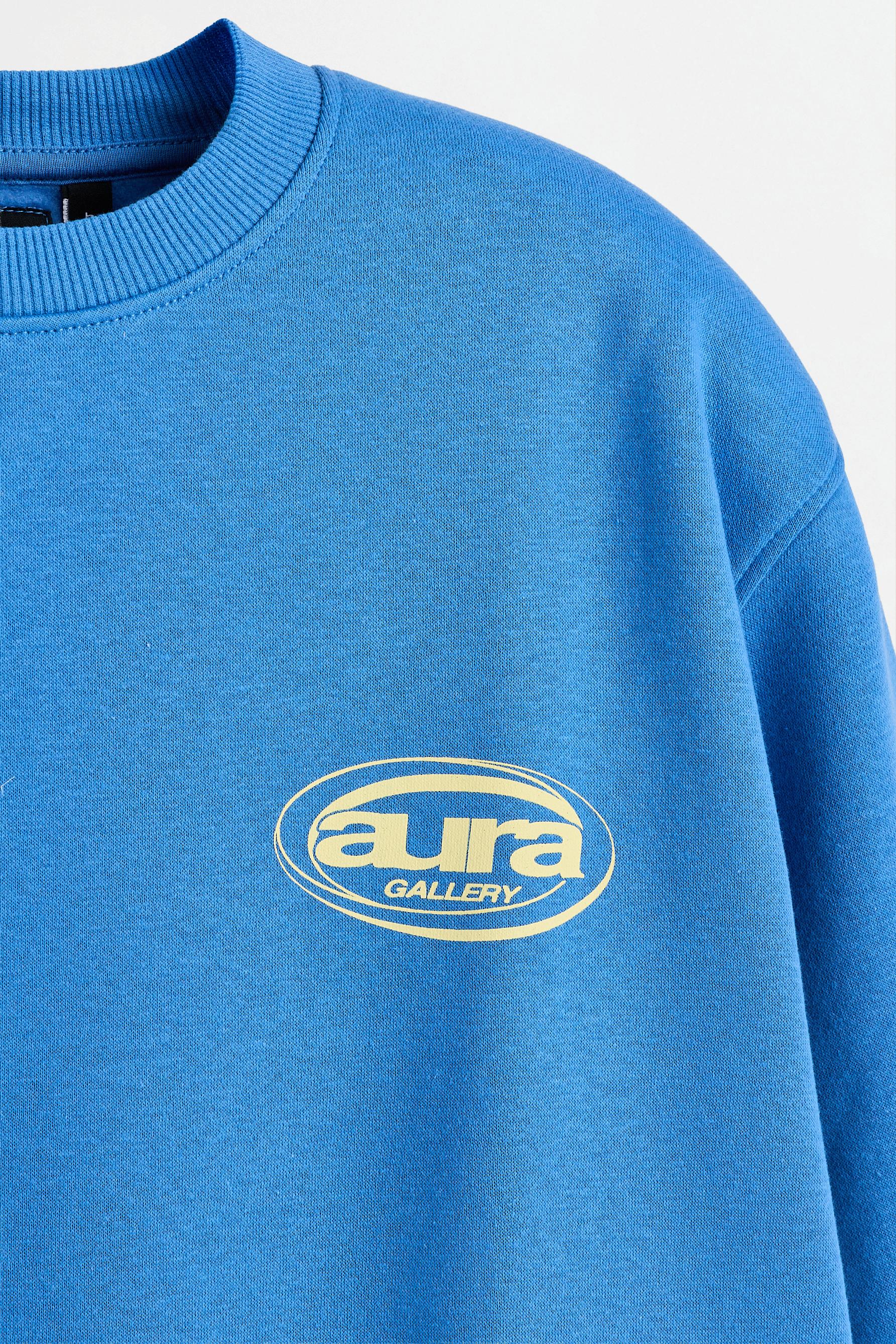 Text print sweatshirt — SKY BLUE