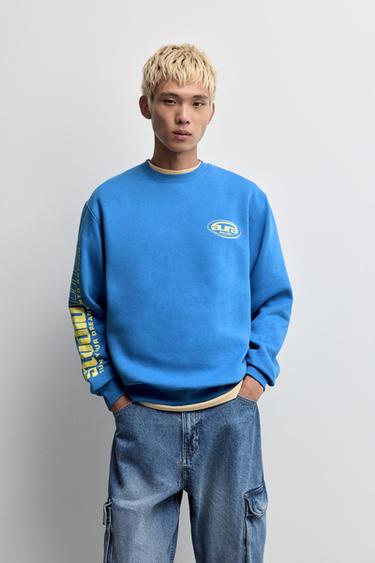 Text print sweatshirt — SKY BLUE 1
