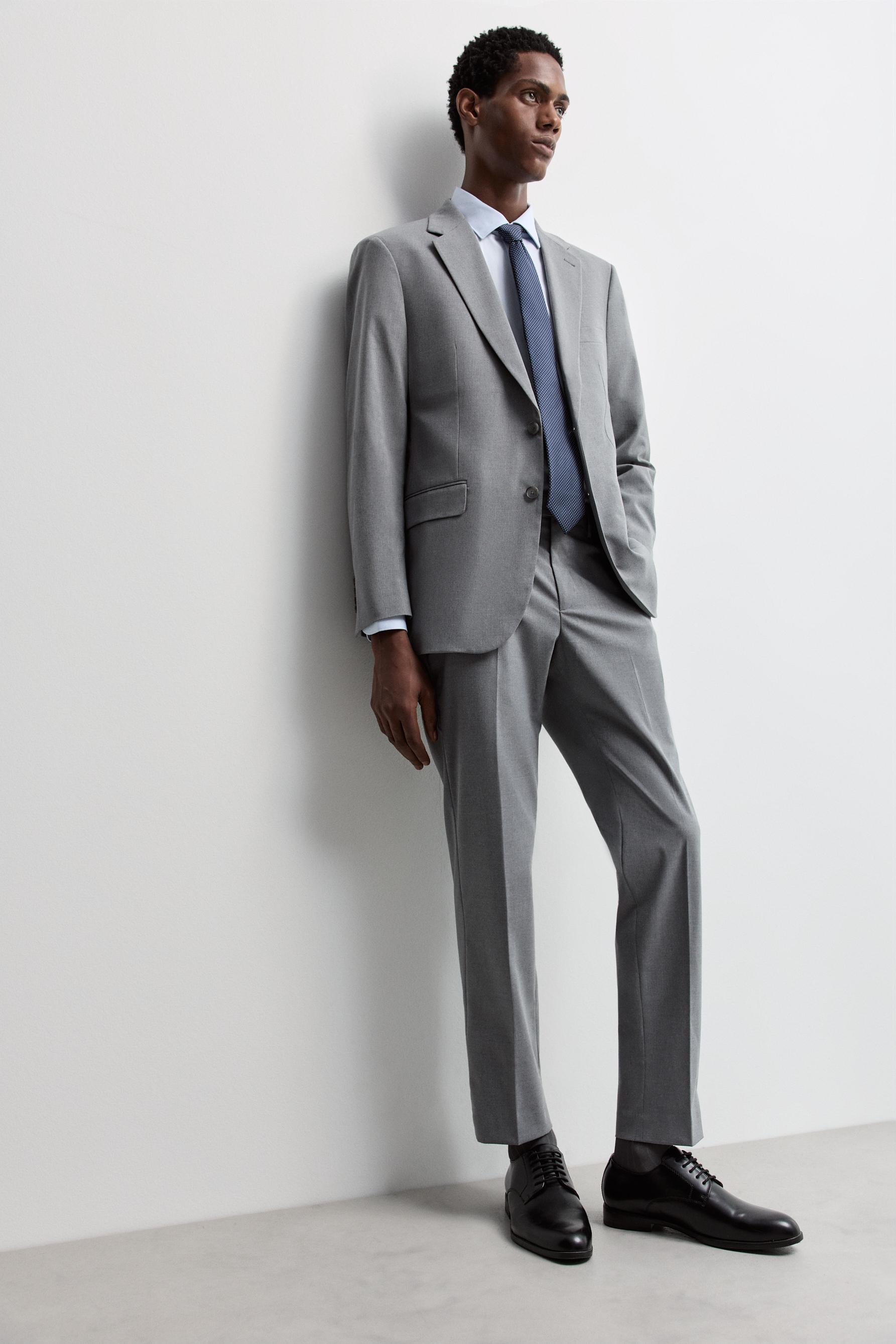 Slim fit suit trousers — GREY