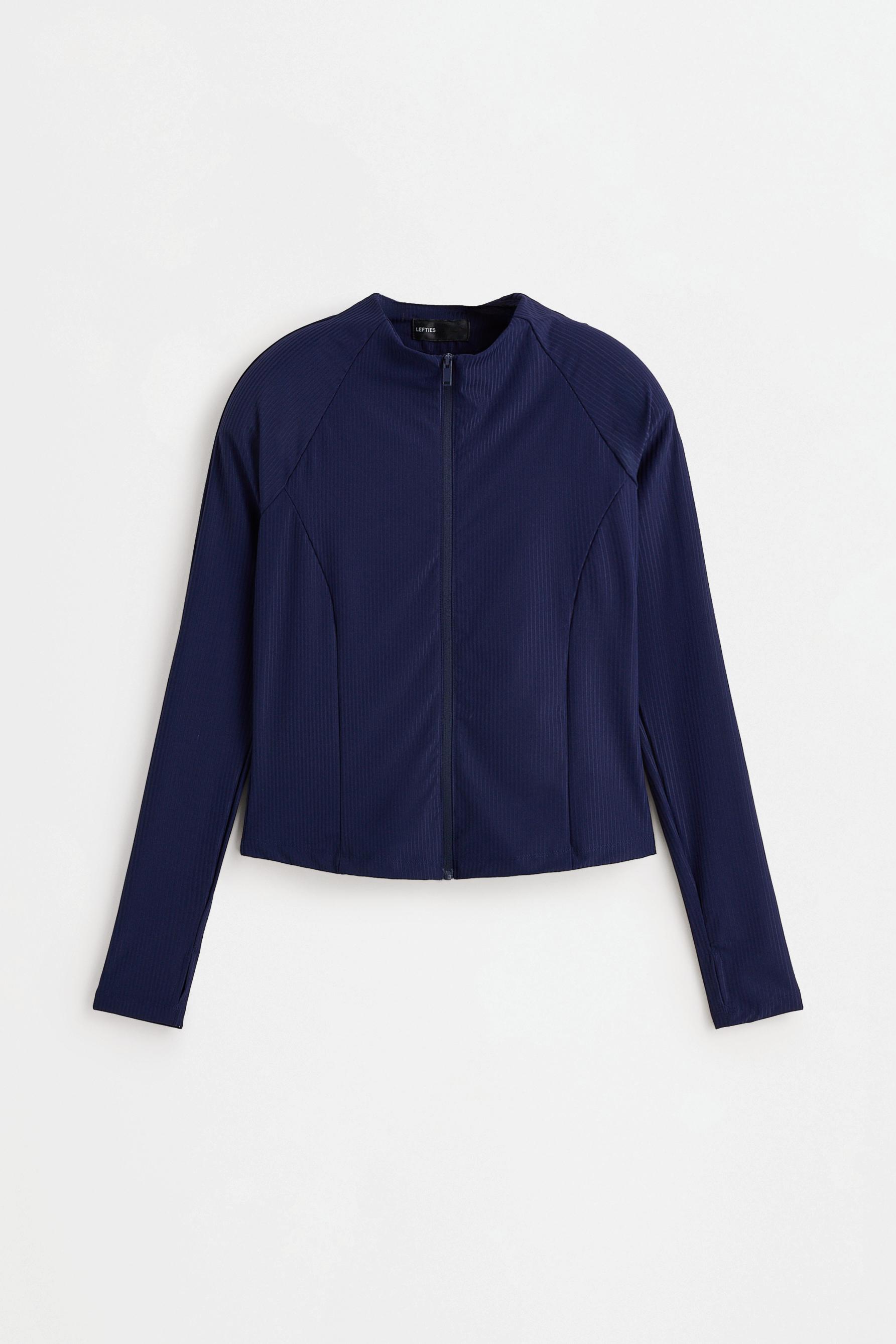 Ribbed sports jacket — DARK BLUE