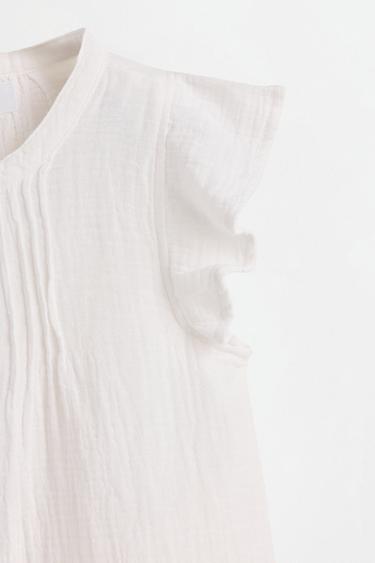 Double gauze ruffled blouse — OFF WHITE 4
