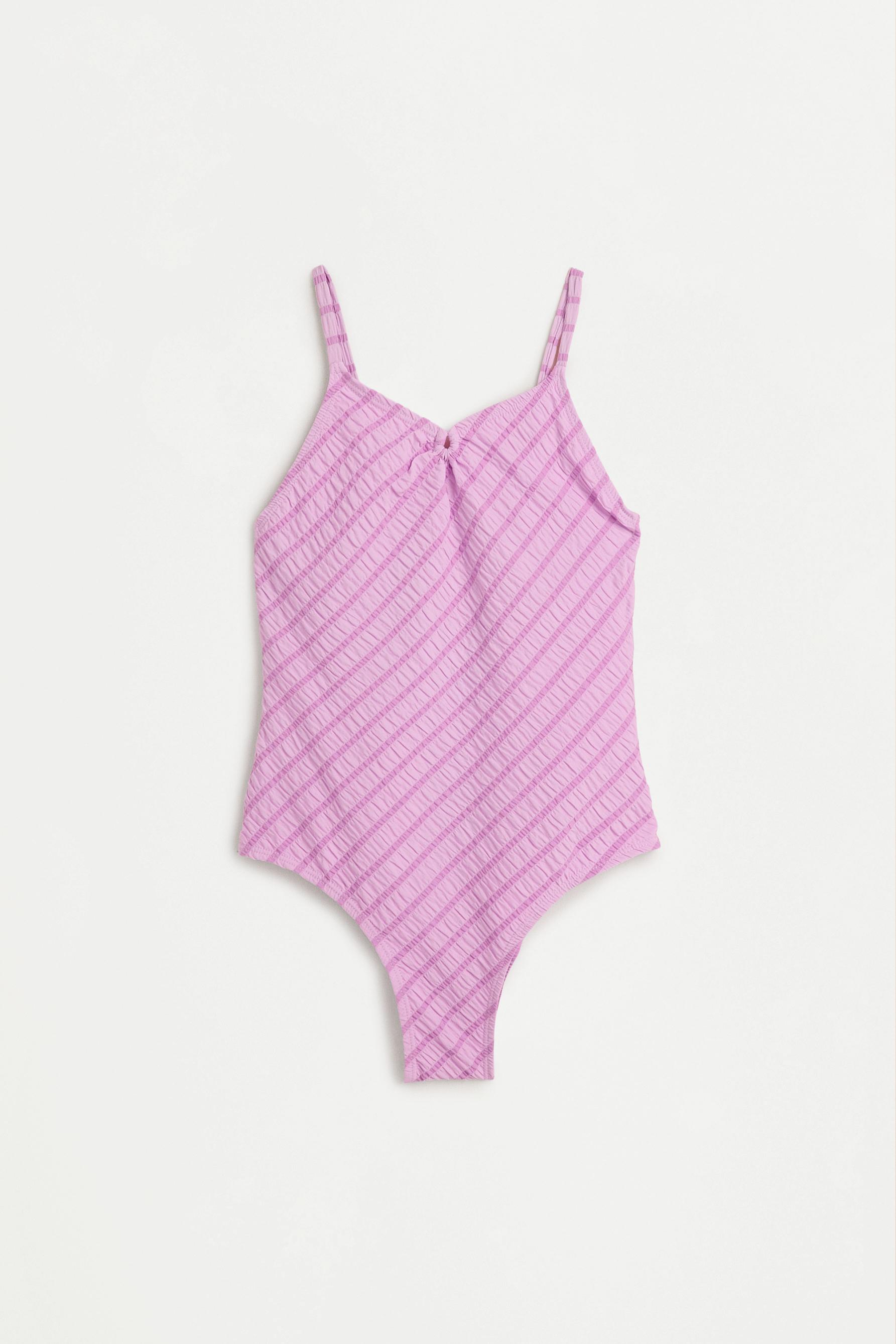 Girl's Striped Swimsuit — PINK