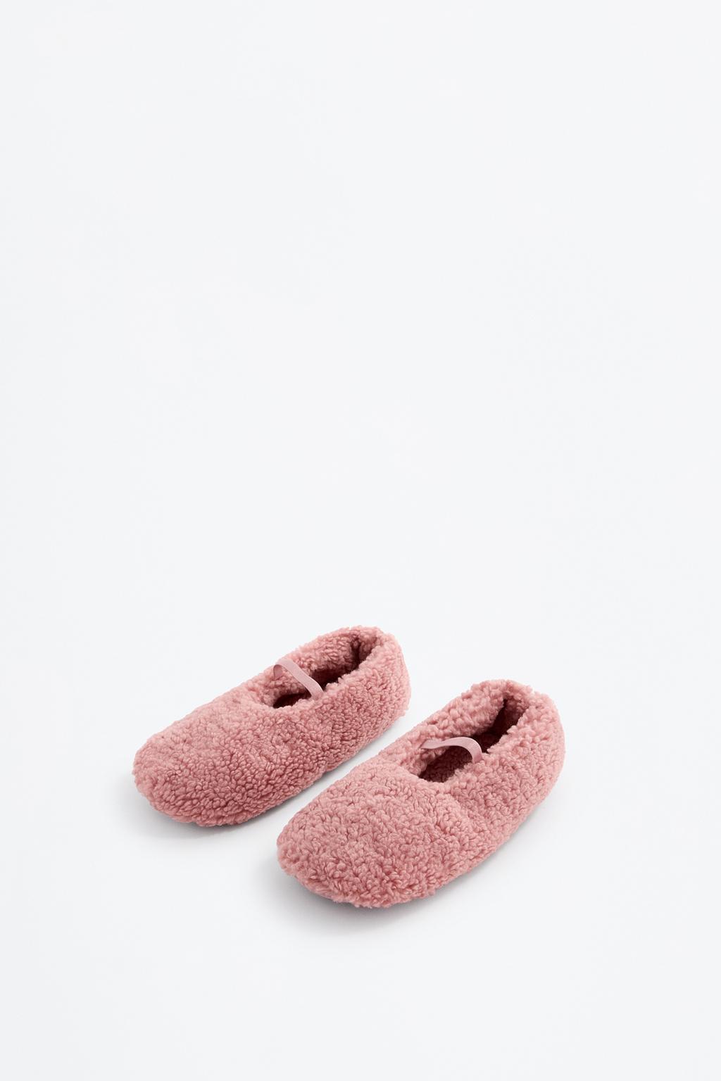 Faux shearling house slippers