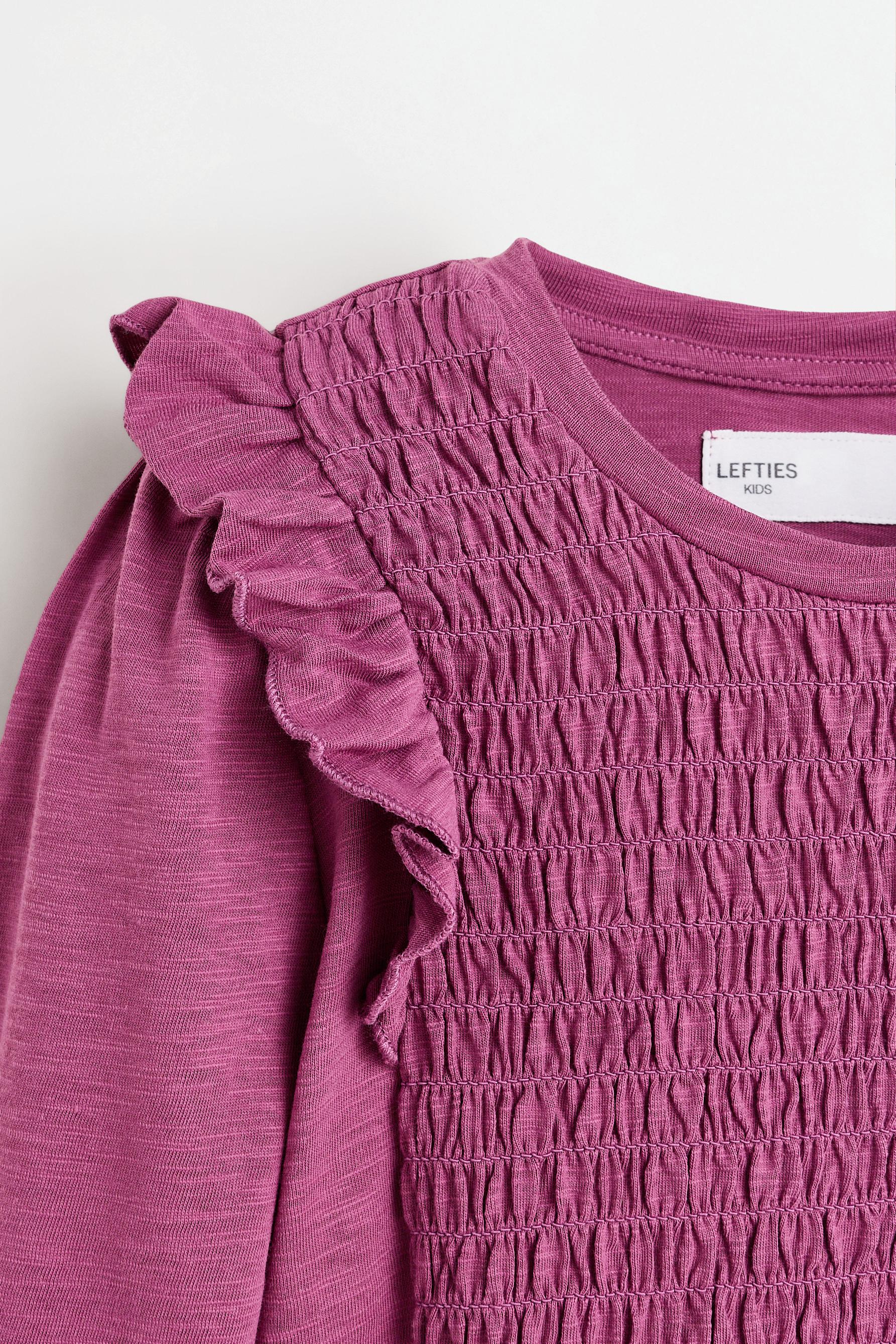 Smocked T-shirt — PURPLE