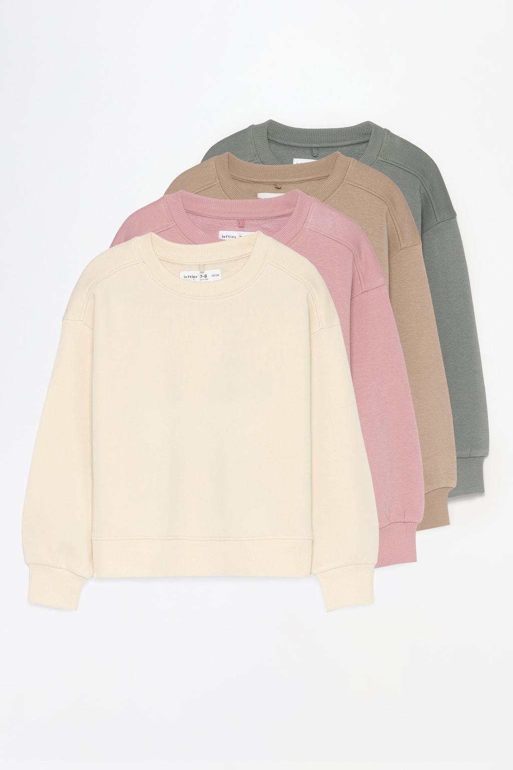 Pack of 4 basic plush sweatshirts