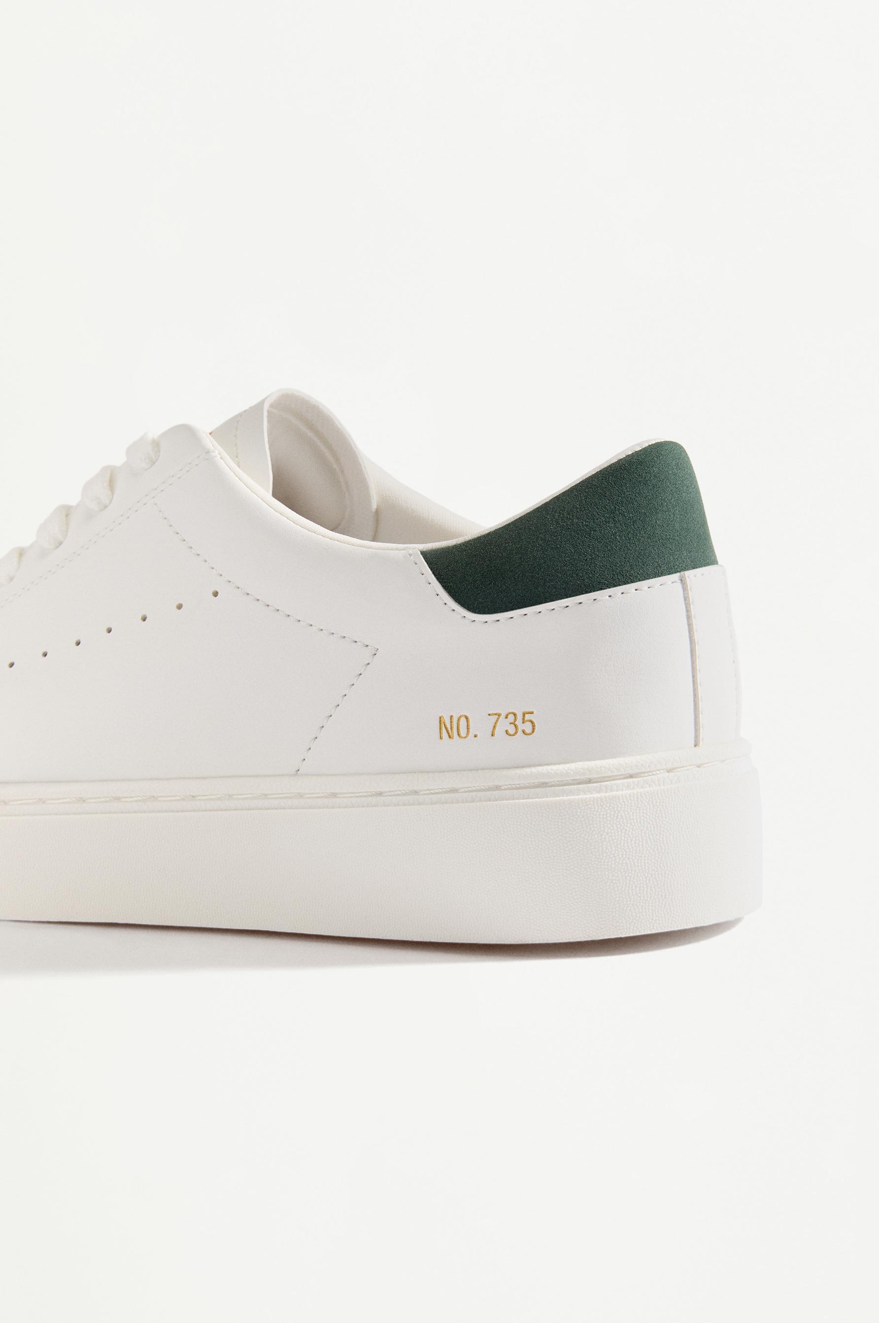 Contrast heel detail slippers — WHITE