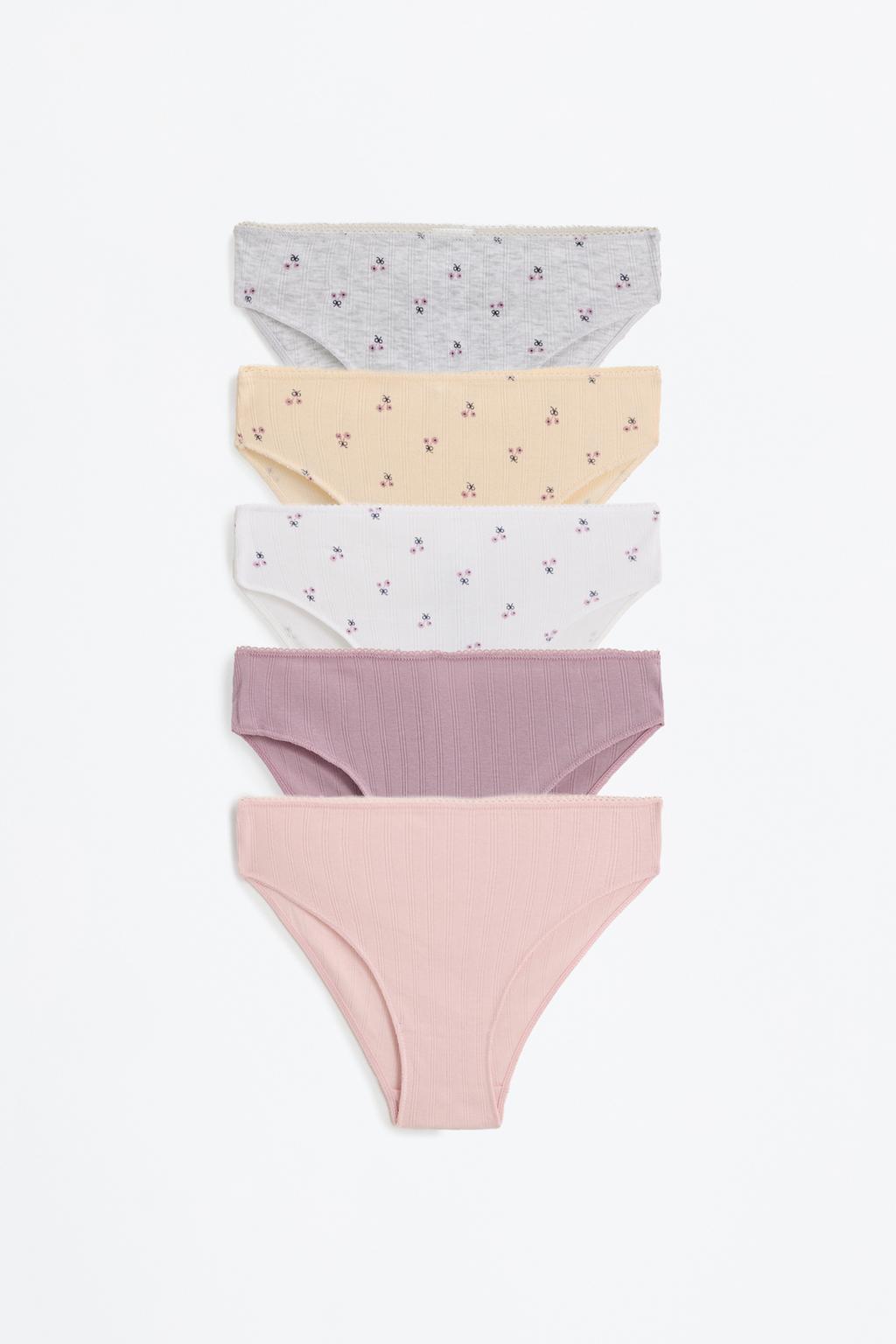Conjunto de 5 cuecas pointelle de flores