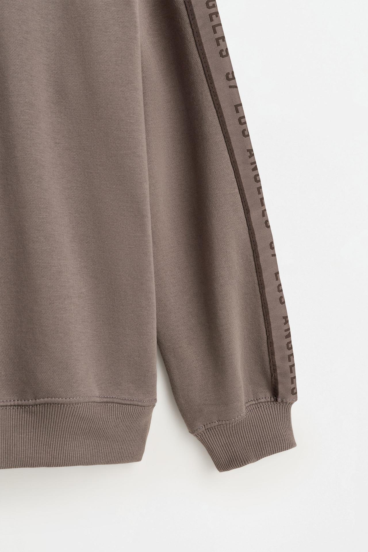 Zip-up mock neck sweatshirt — MINK