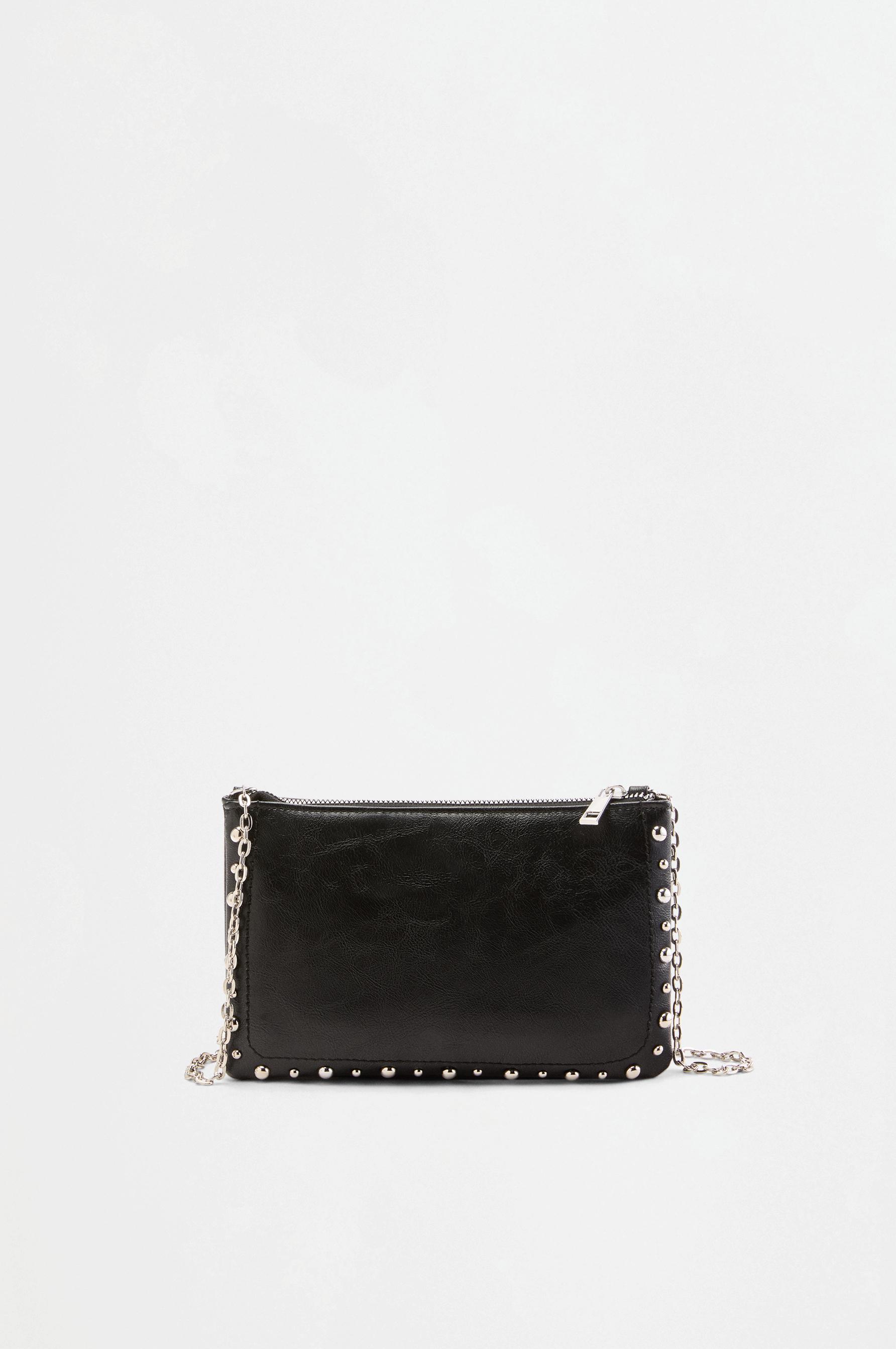 Crossbody bag with metal details — BLACK