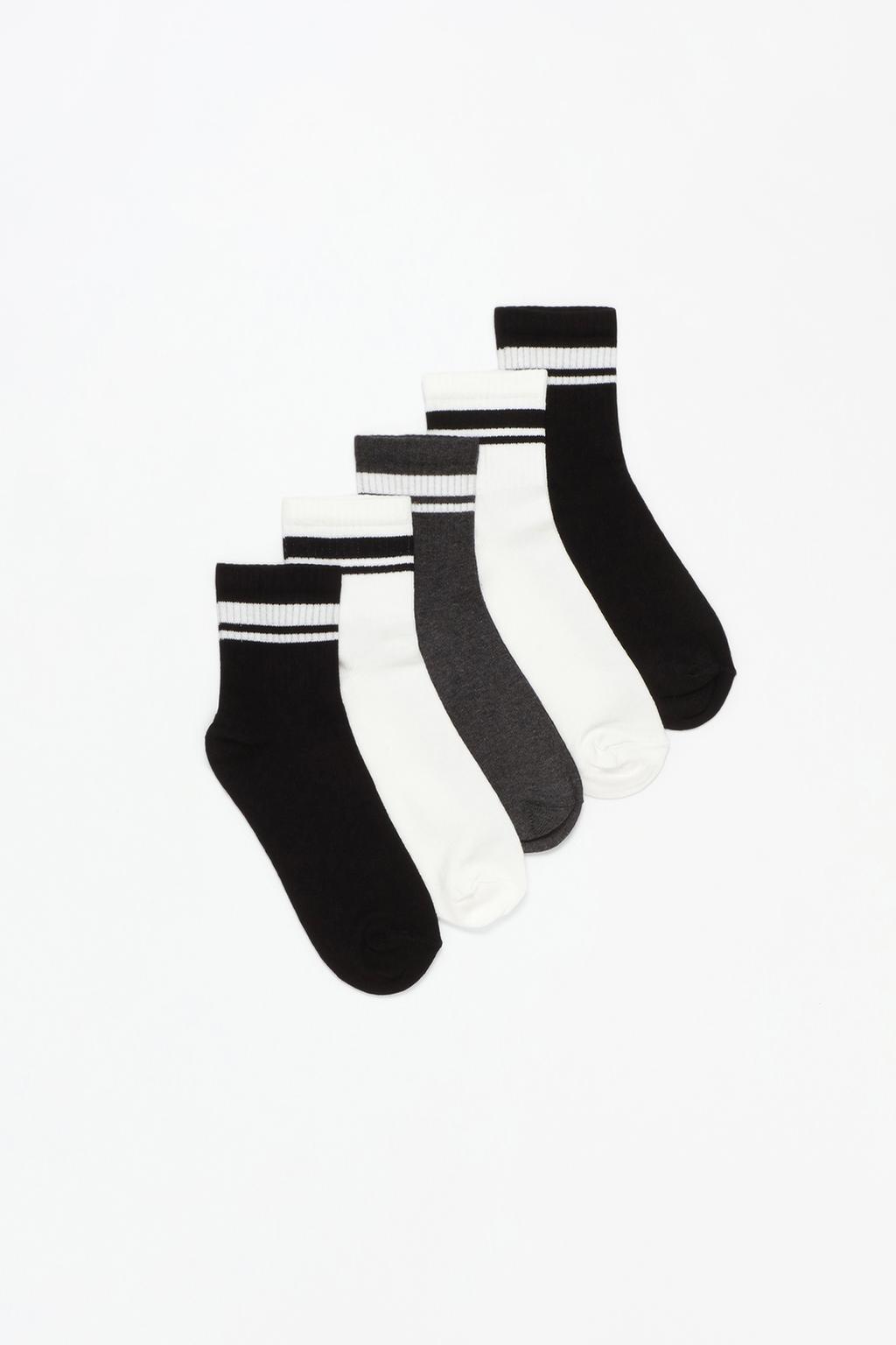 Pack of 5 pairs of striped short socks