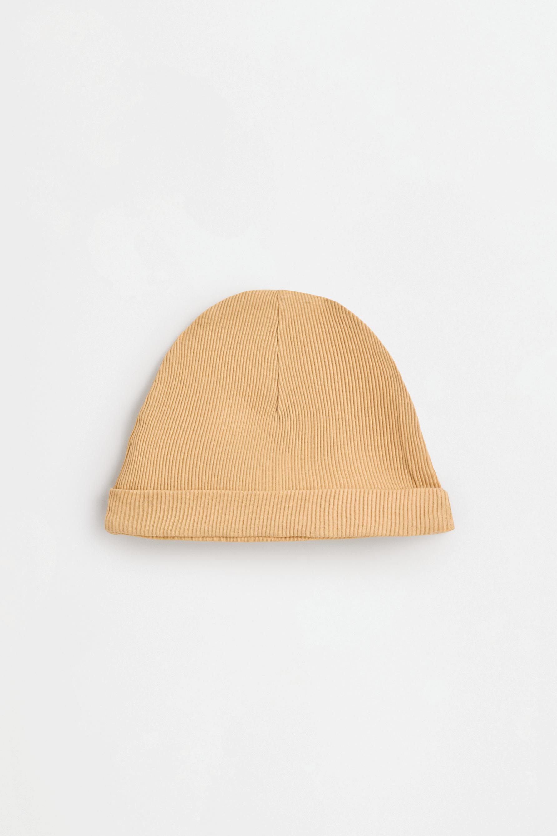 Ribbed T-shirt, footed leggings and hat co-ord — MUSTARD