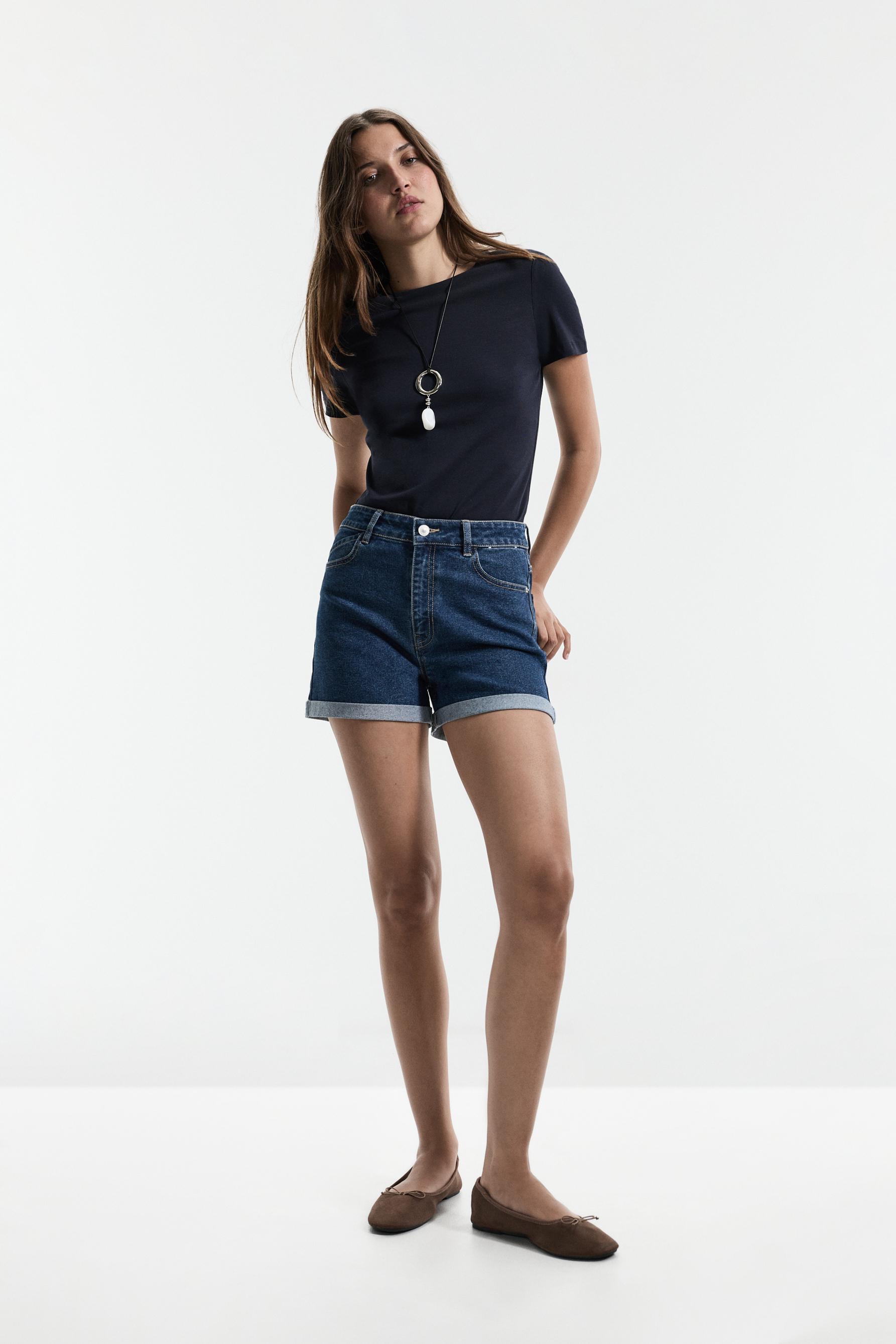 Denim stretch shorts — INK BLUE