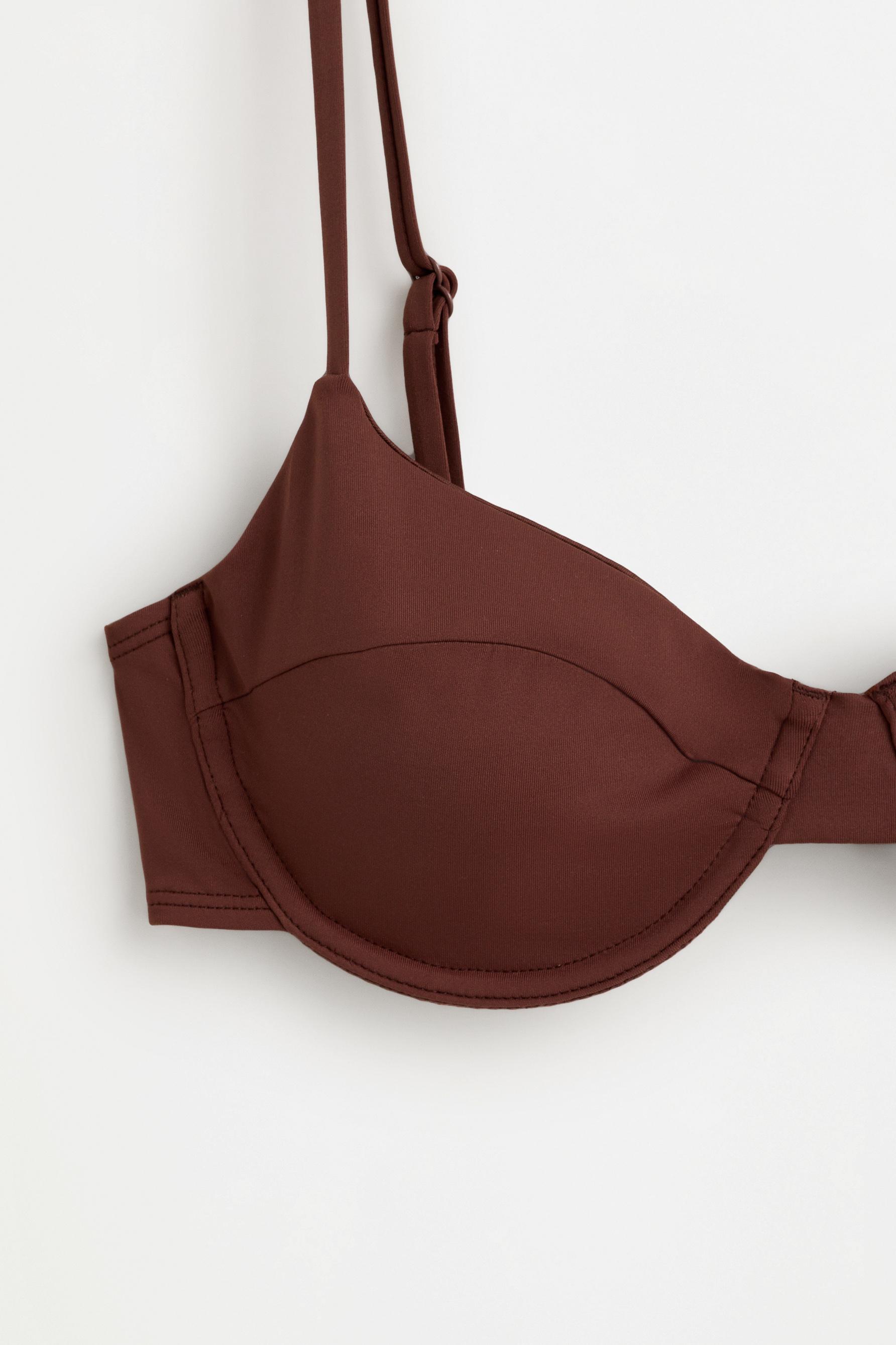 Underwire bikini top — PALE BROWN