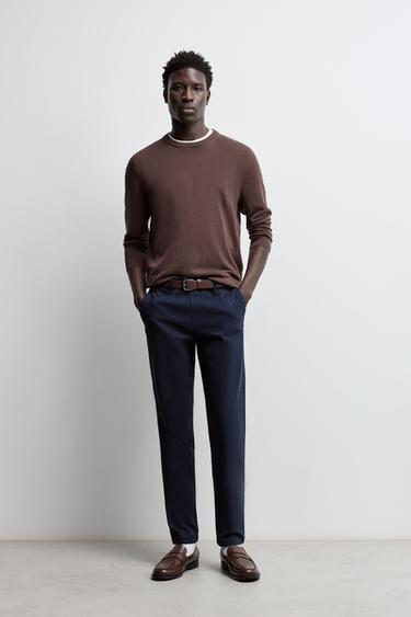 Skinny fit chino trousers — DARK BLUE 1