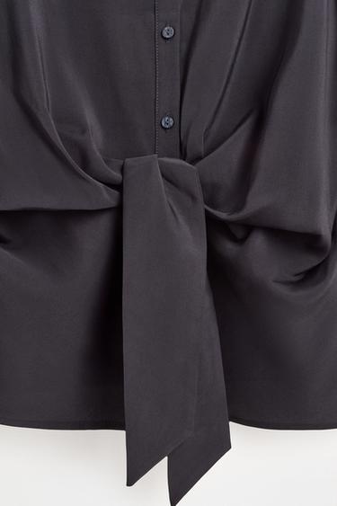 Shirt with tie detail — BLACK 7