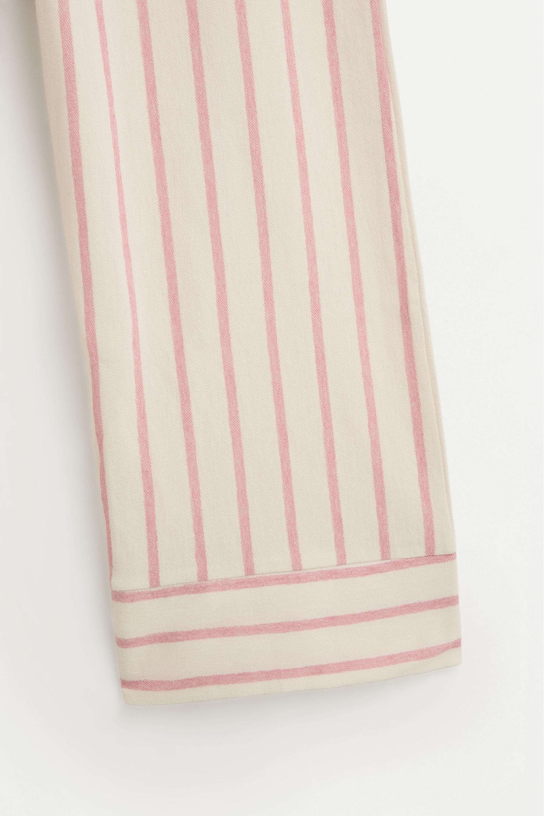 Striped bias cut culottes — PINK/WHITE