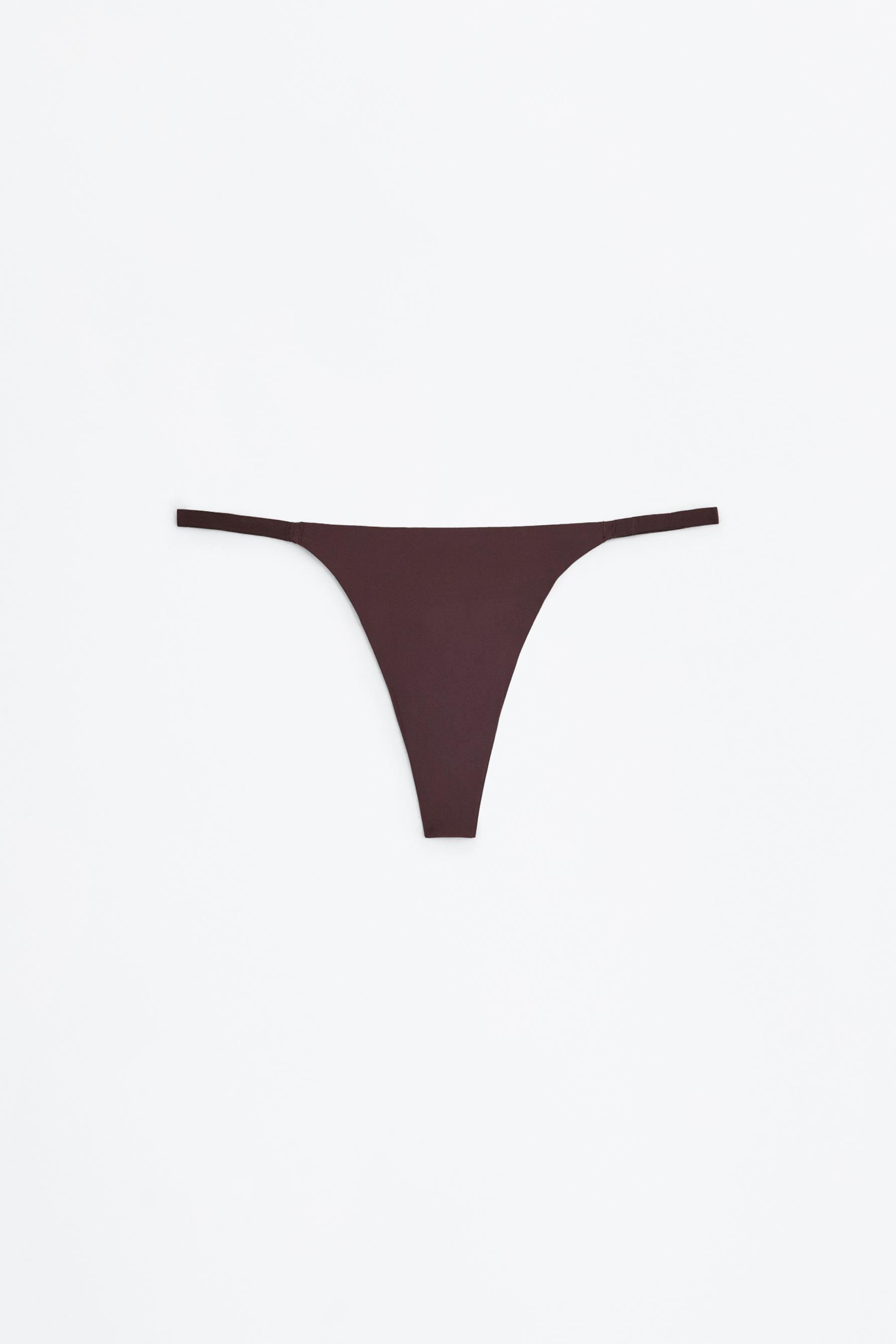 4-pack microfibre thongs — DARK BROWN