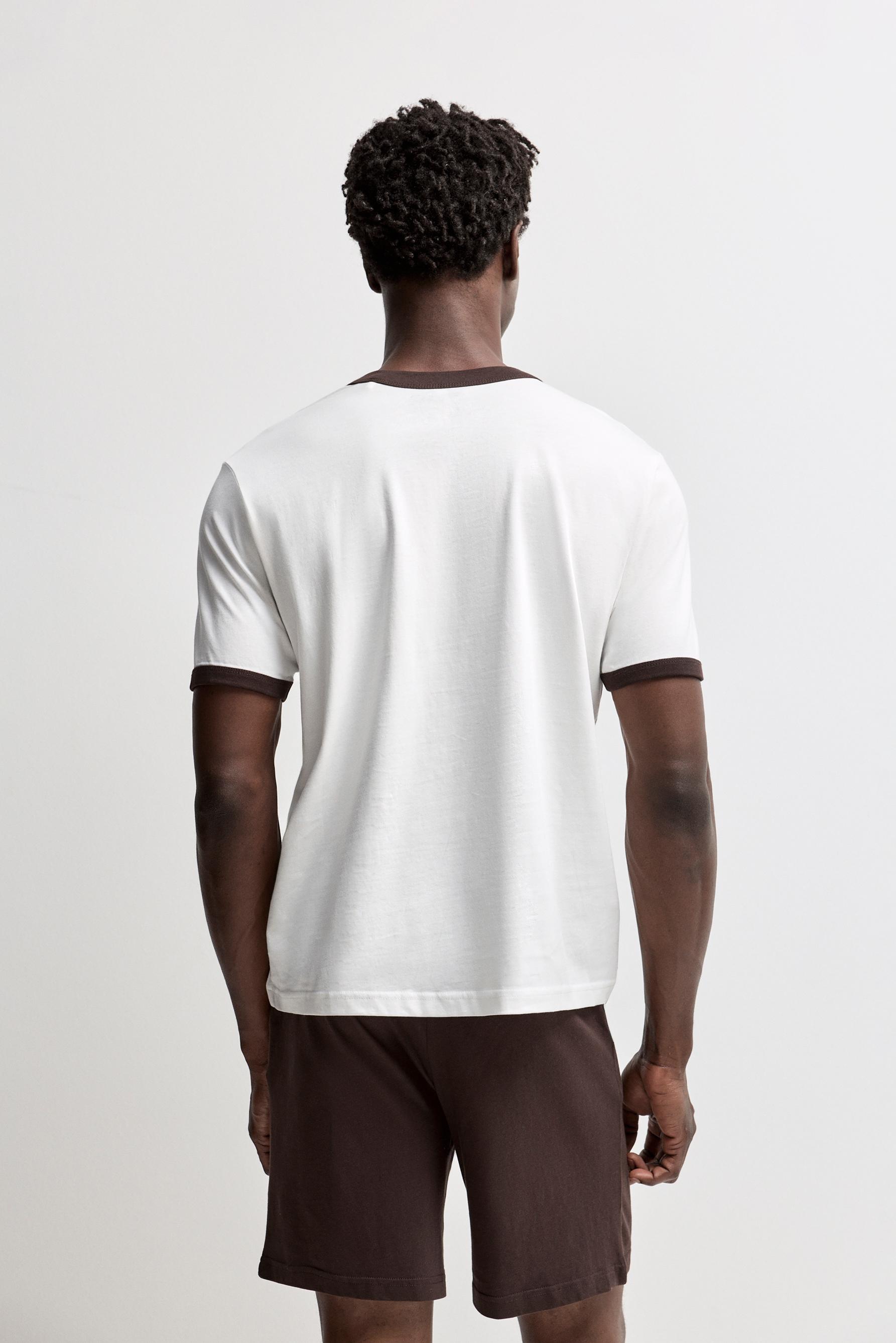 Straight fit printed short pyjamas — WHITE