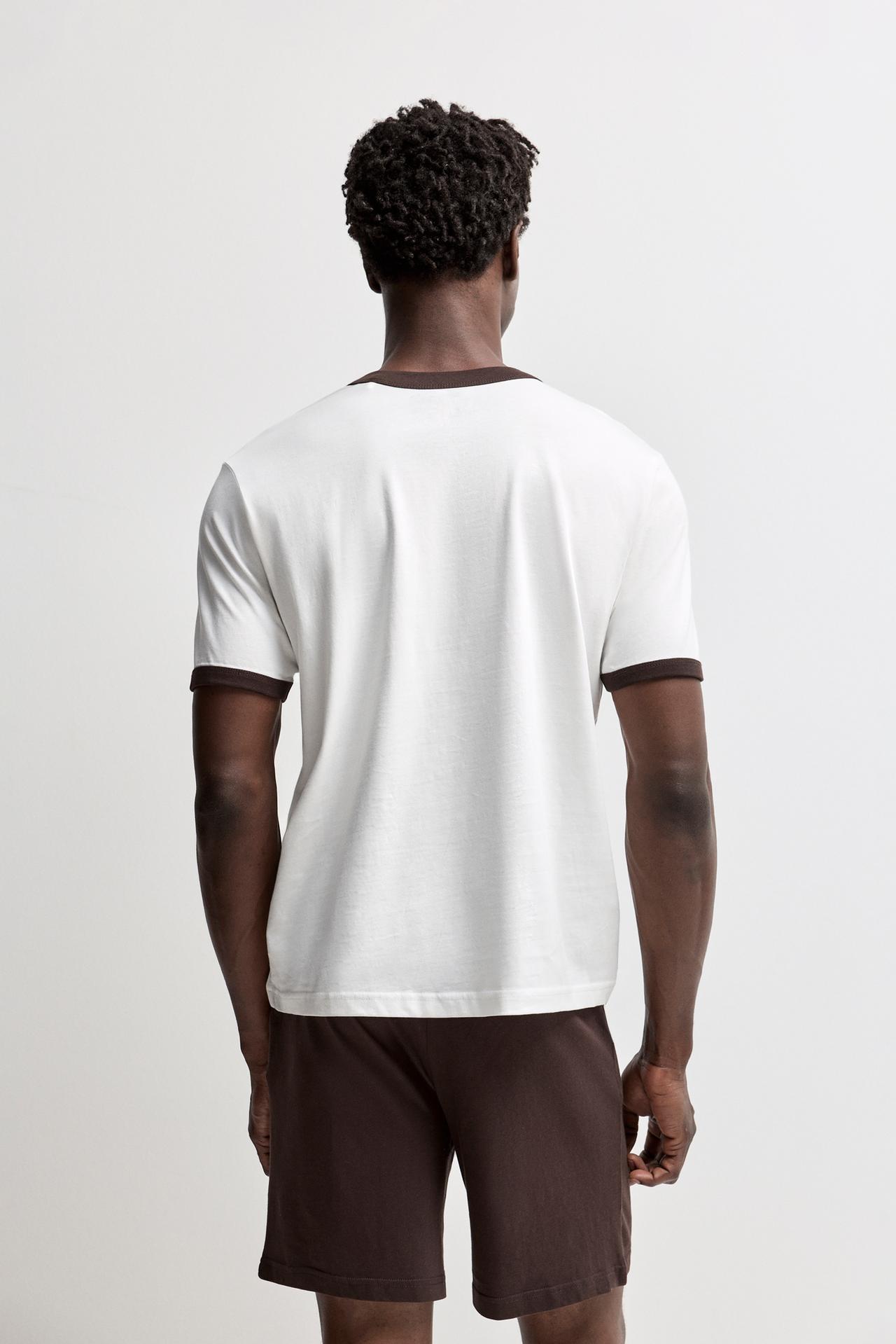 Straight fit printed short pyjamas — WHITE