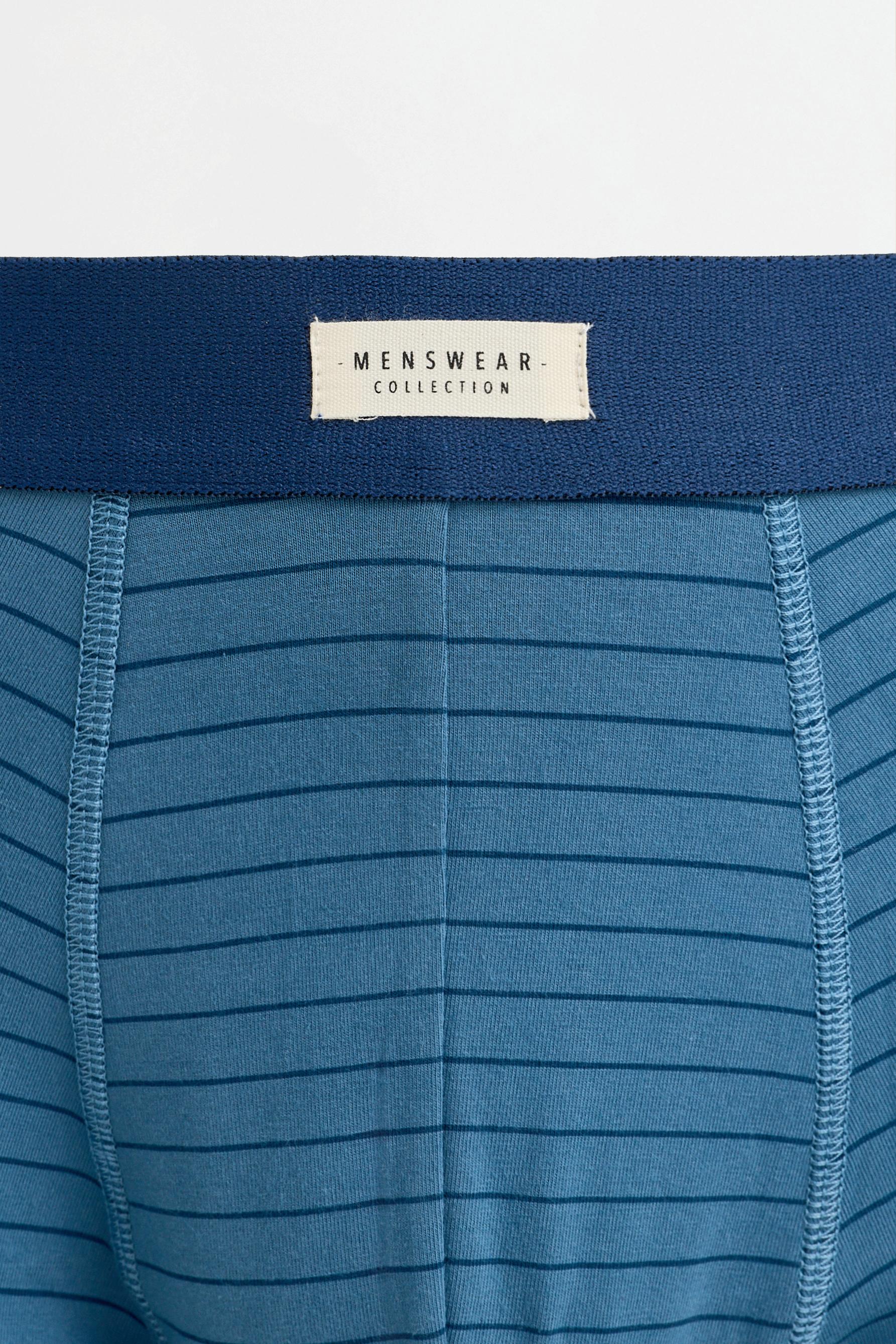 Striped Boxers (5-Pack) — GREY/BLUE