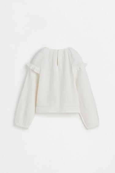 Double gauze blouse with openwork trim — OFF WHITE 2