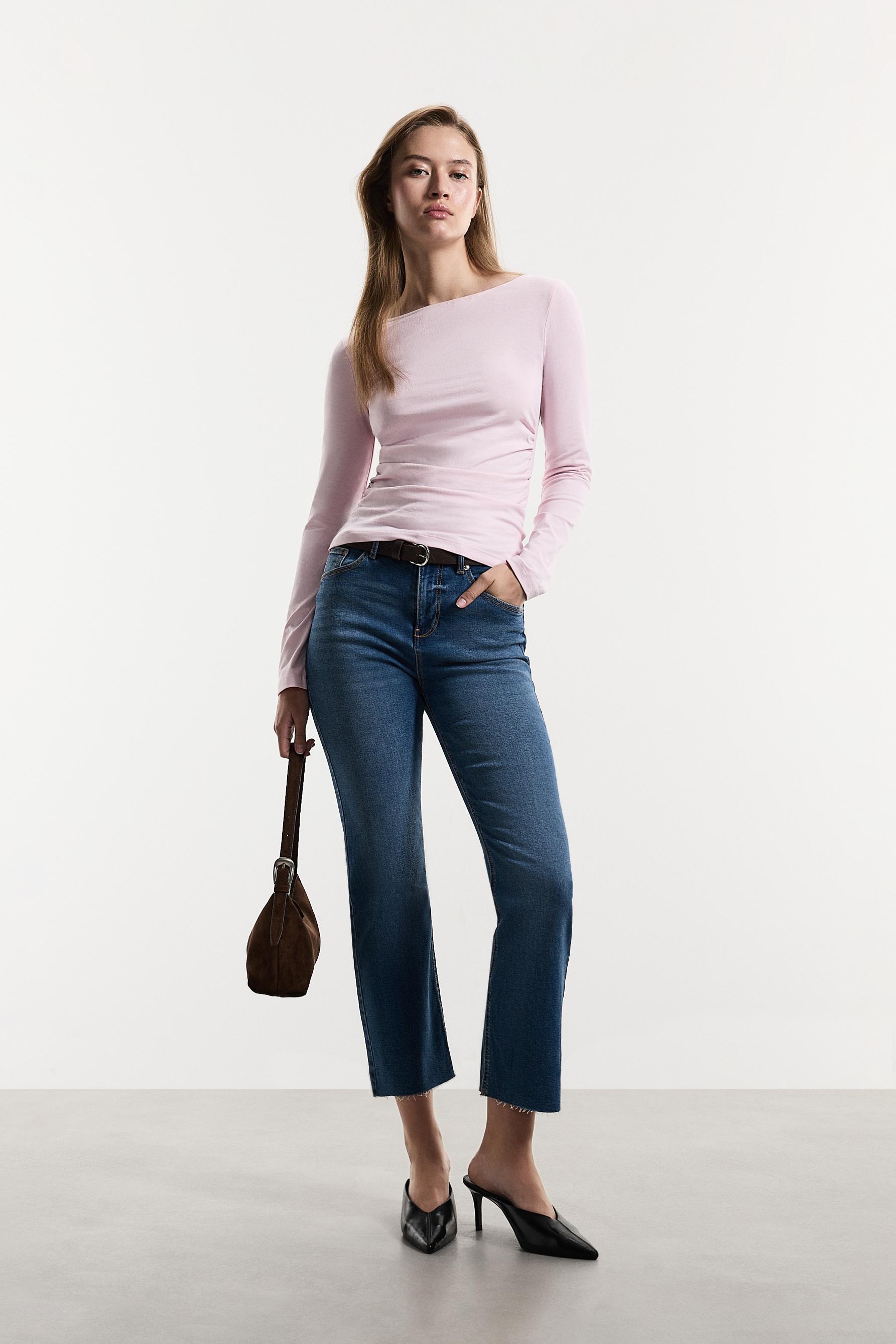 Ruched T-shirt — PASTEL PINK