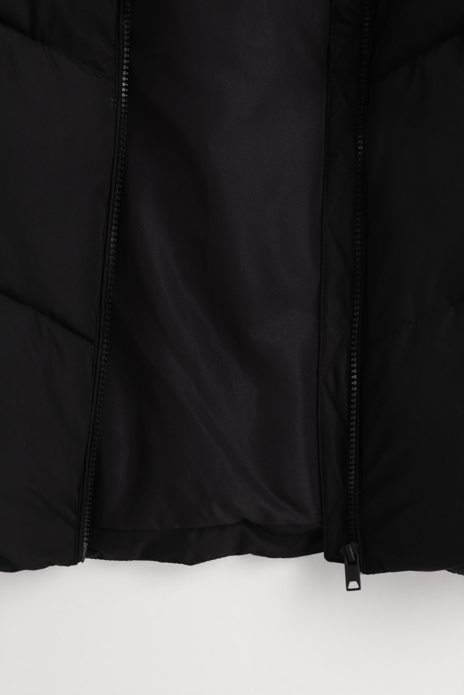 Long padded gilet — BLACK