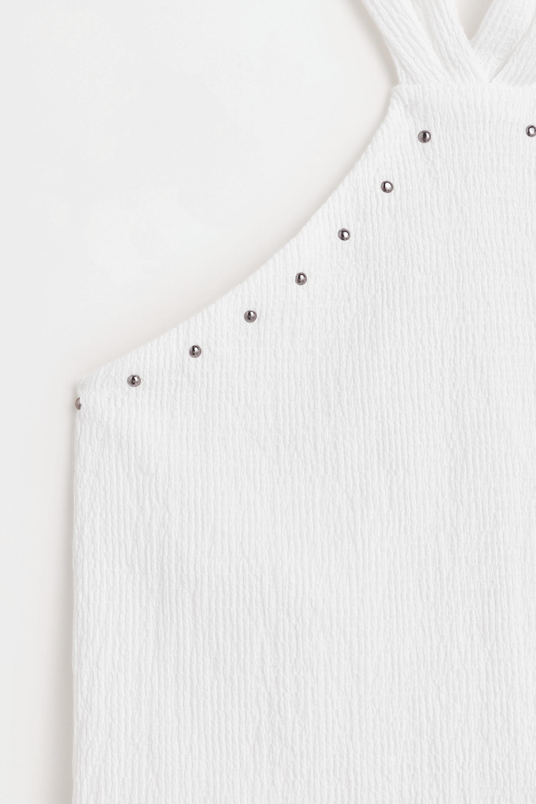 Studded halter top — OFF WHITE