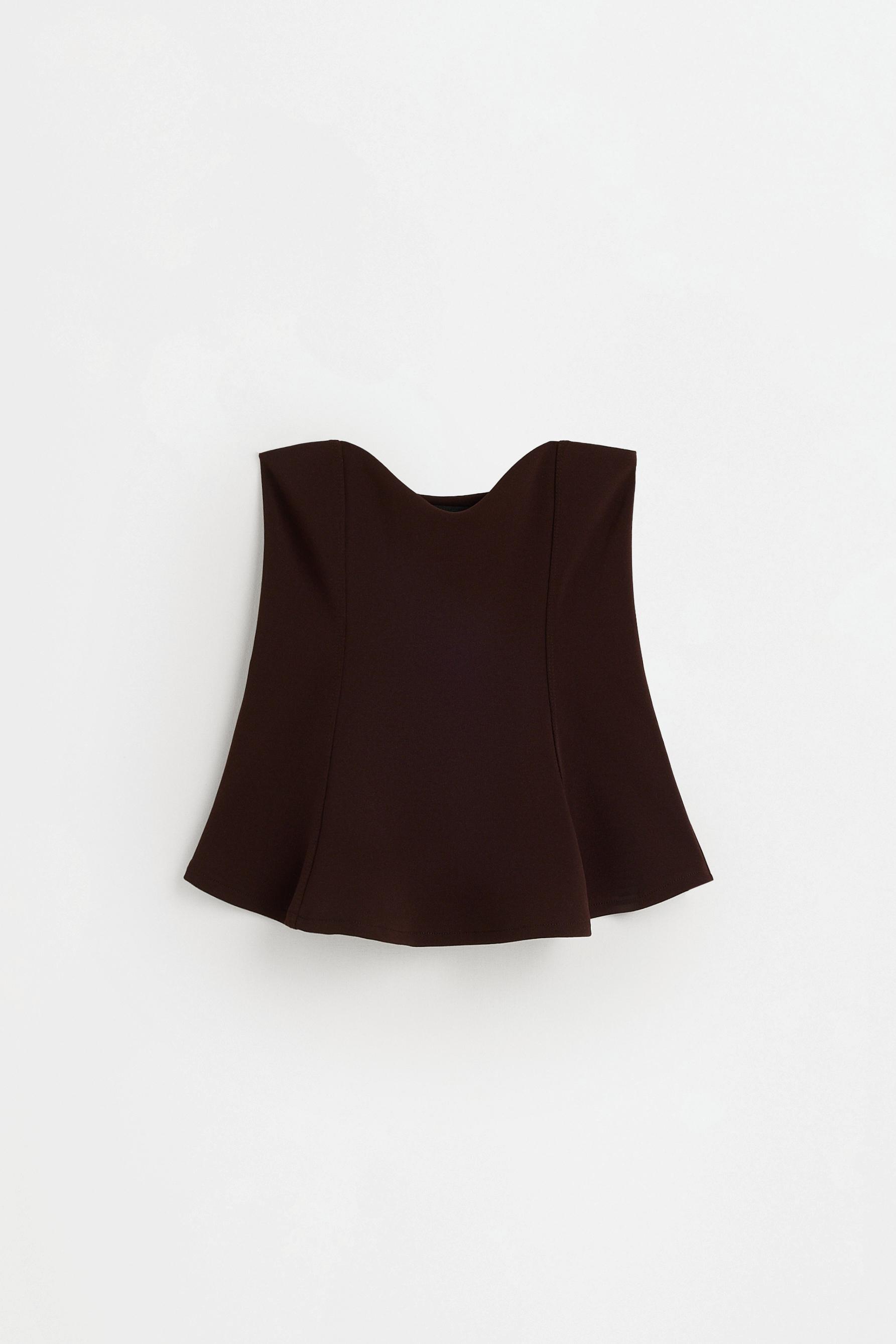 Peplum seam top — CHOCOLATE
