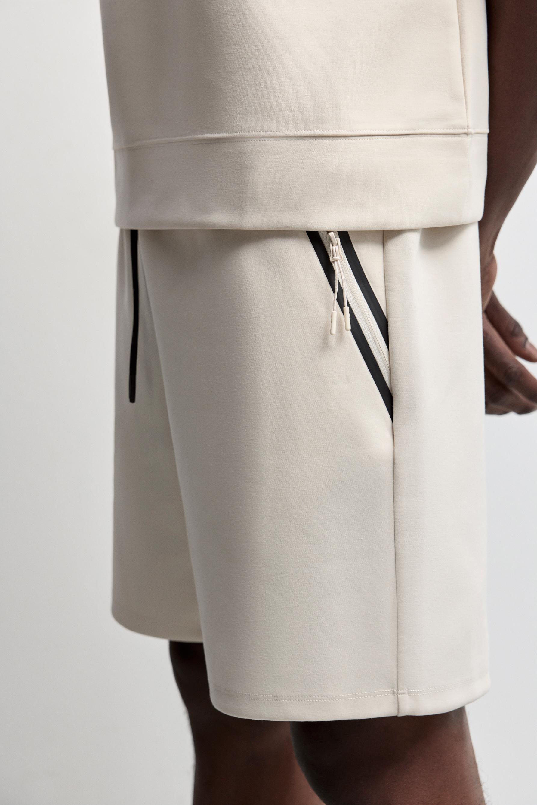 Basic interlock Bermuda shorts — PALE SAND