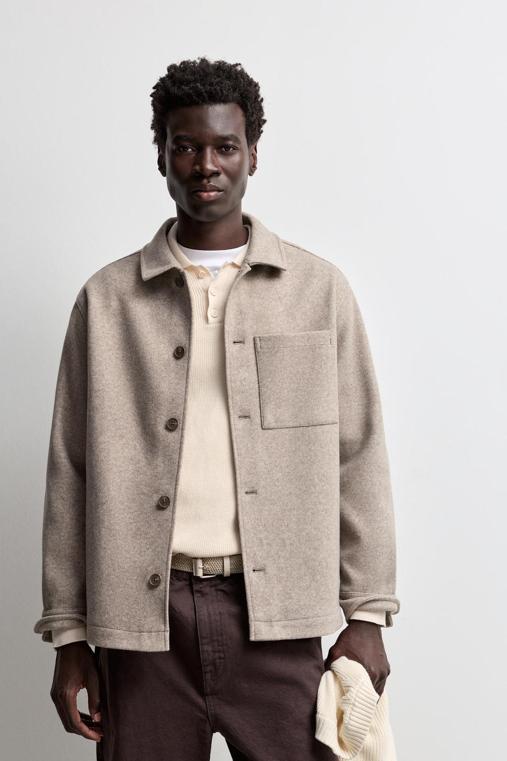 Pocket overshirt in wool blend