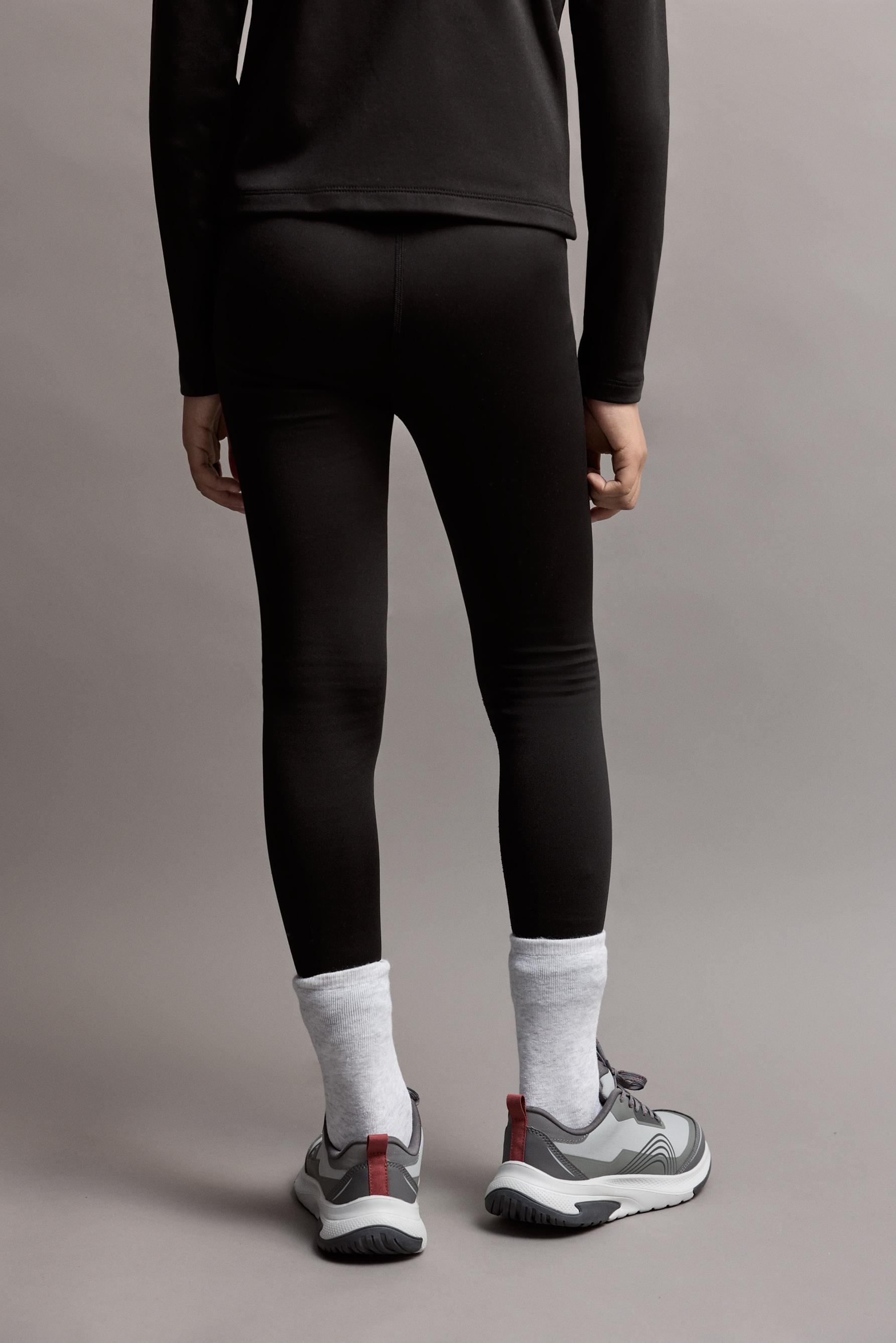 Medium-weight thermal comfort leggings — BLACK