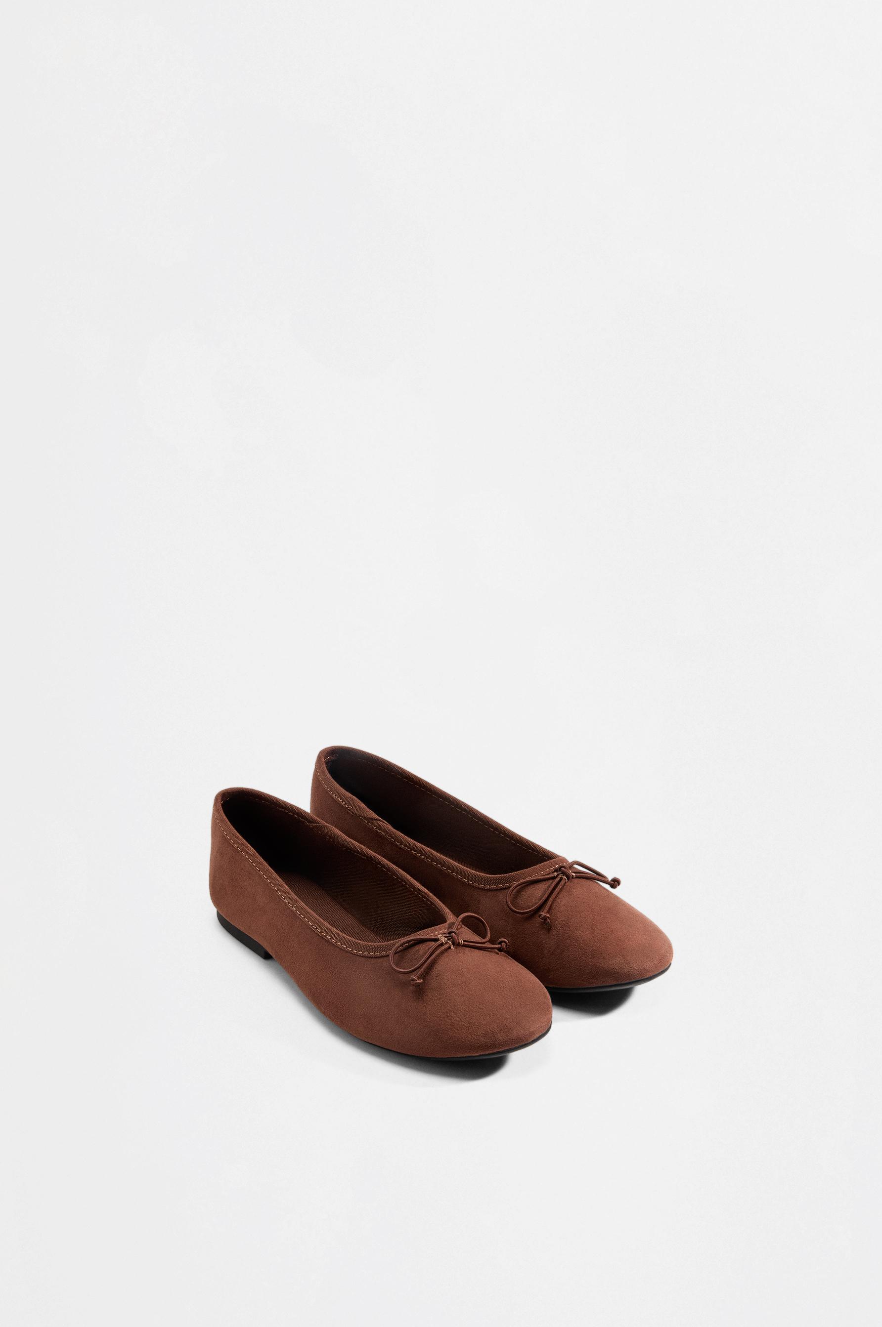 Bow ballet flats — BROWN