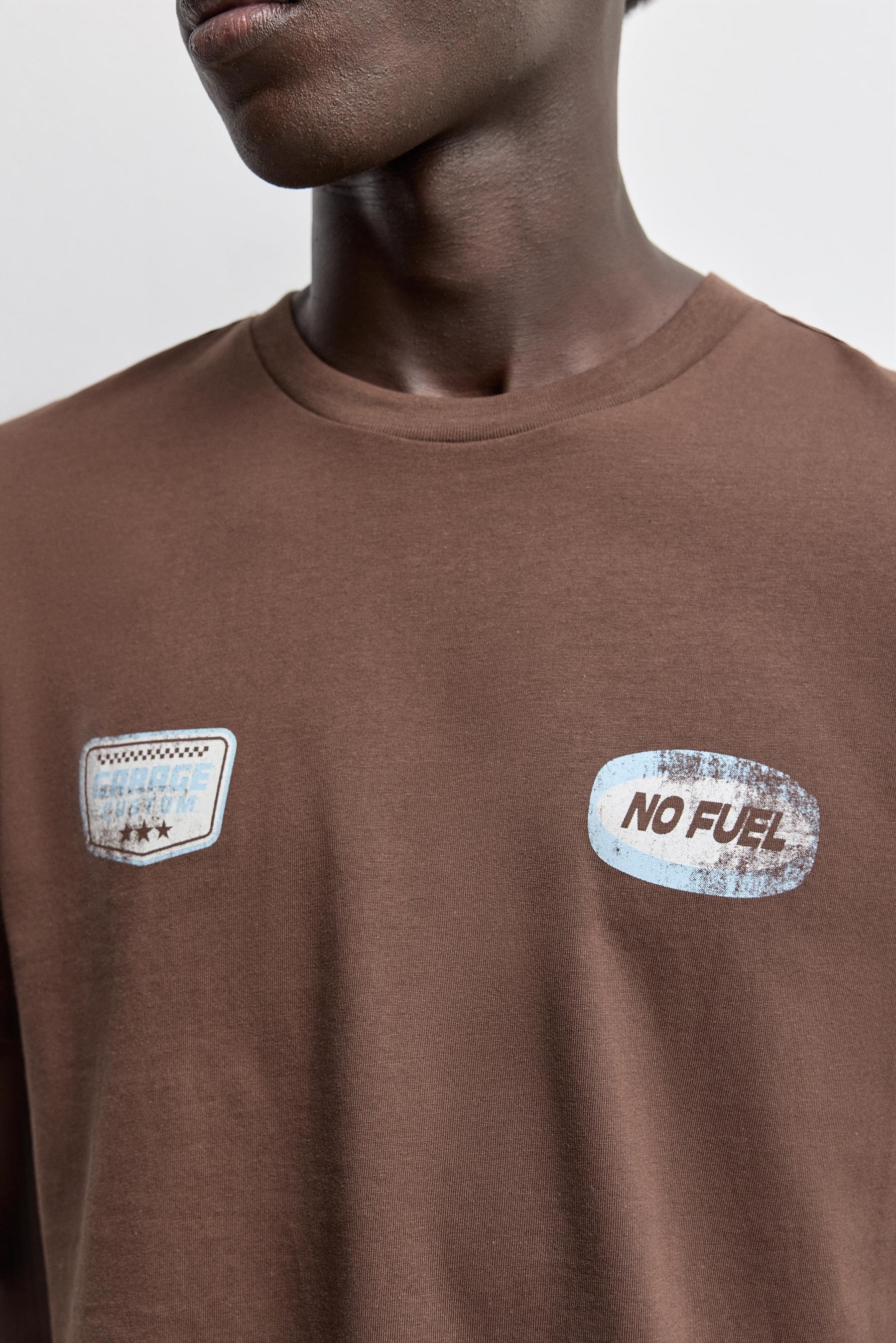 Printed T-shirt — BROWN