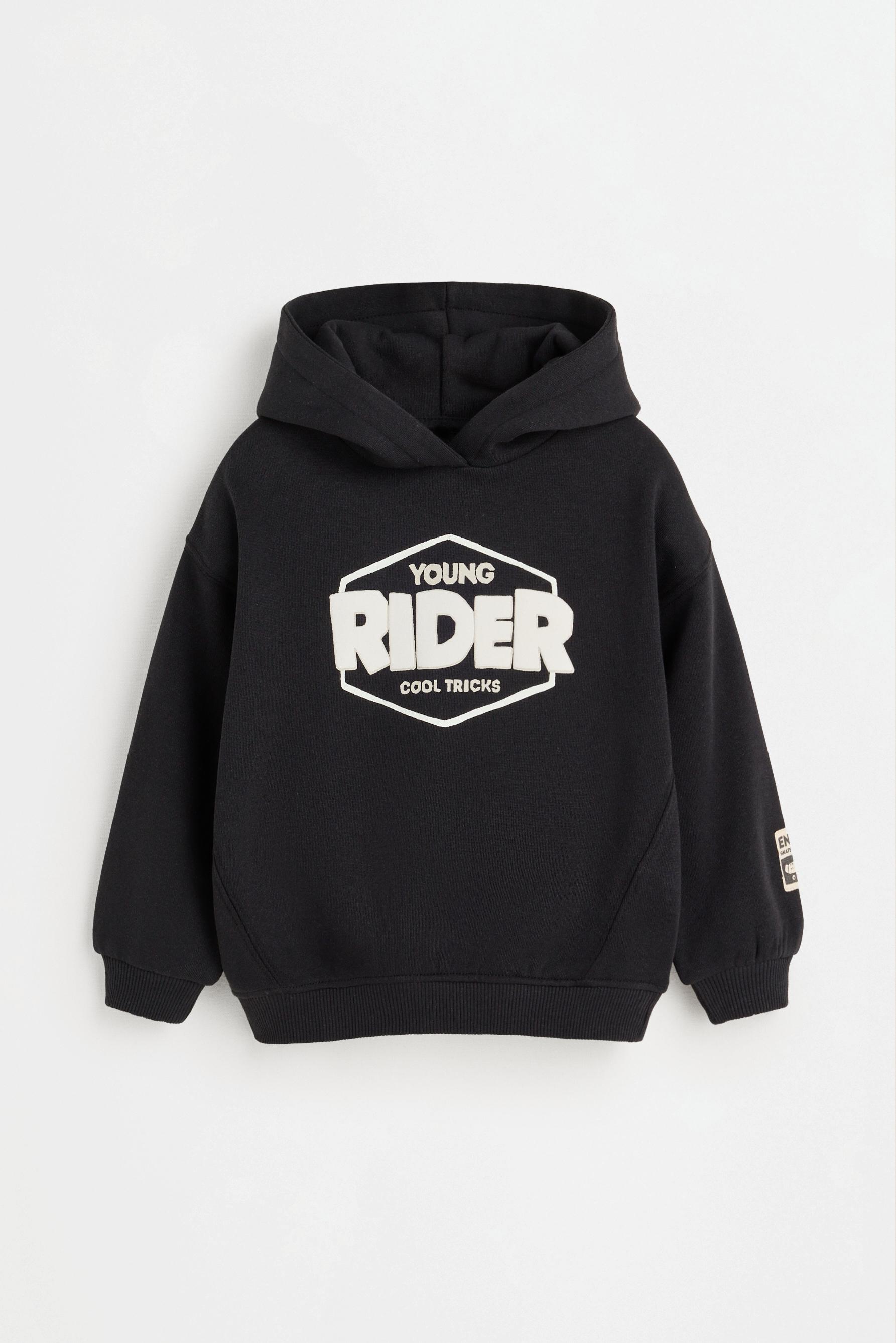 Raised print hoodie — MEDIUM GREY